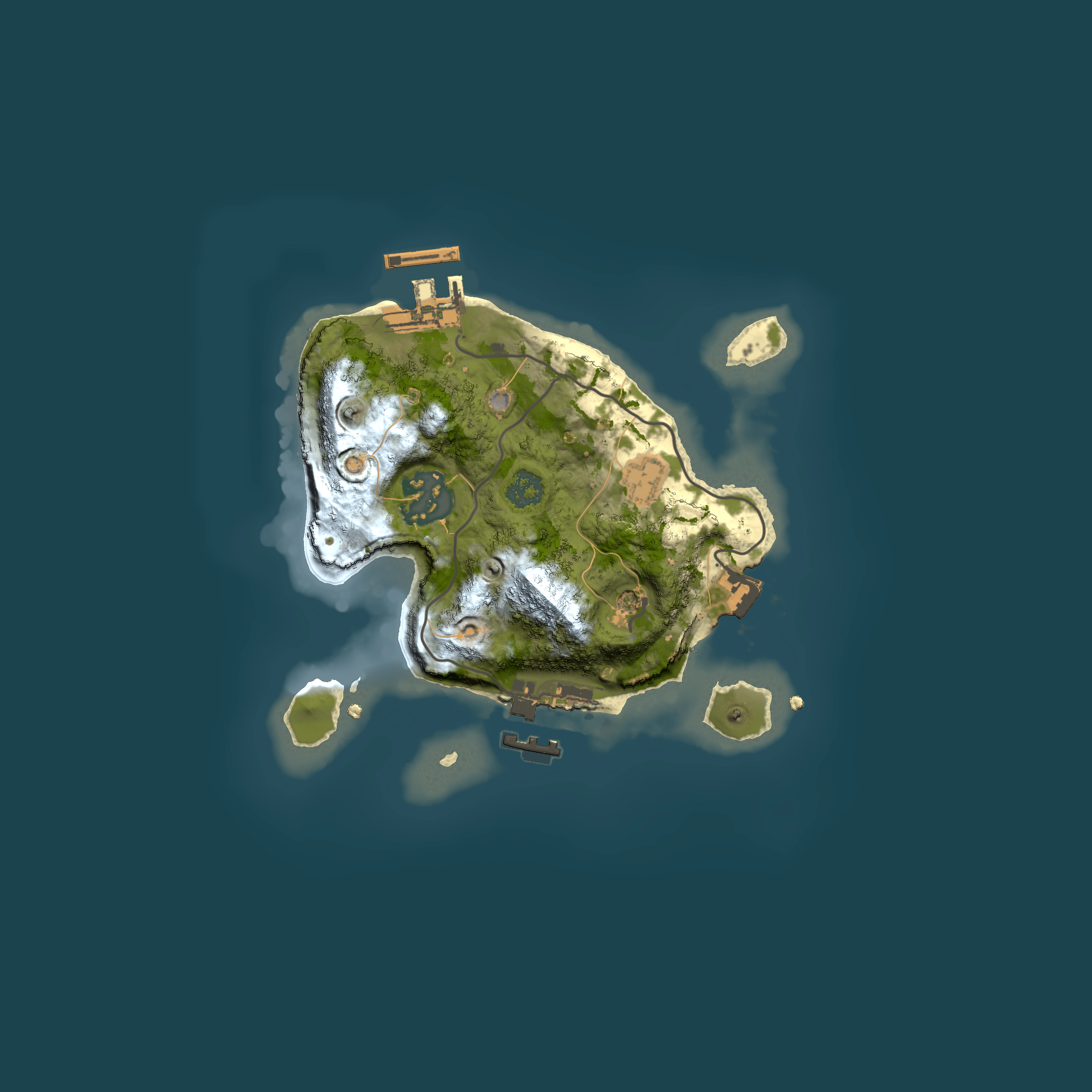 Full top-down render of Rust map seed 2058905945, 2000x2000m