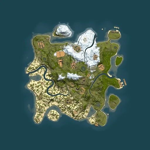Rust map seed 312383850, 3500x3500m top-down preview