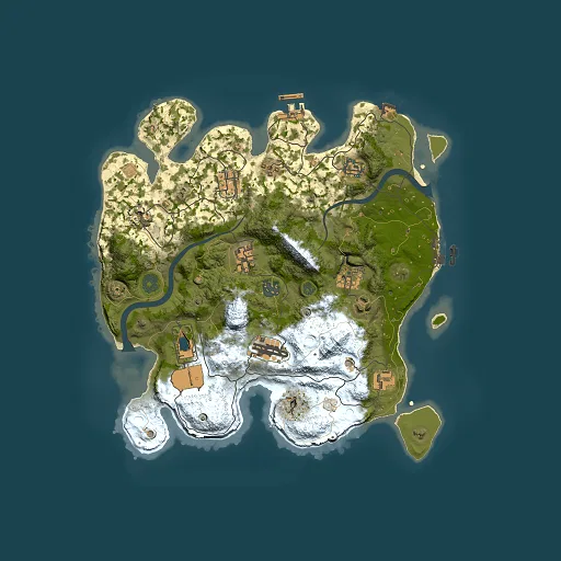 Rust map seed 1393233243, 3500x3500m top-down preview