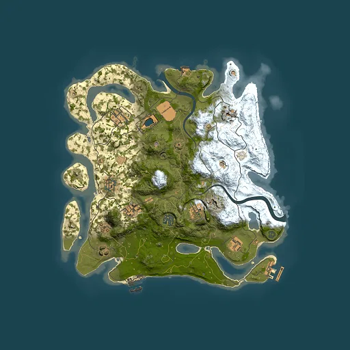 Rust map seed 1005258490, 3500x3500m top-down preview