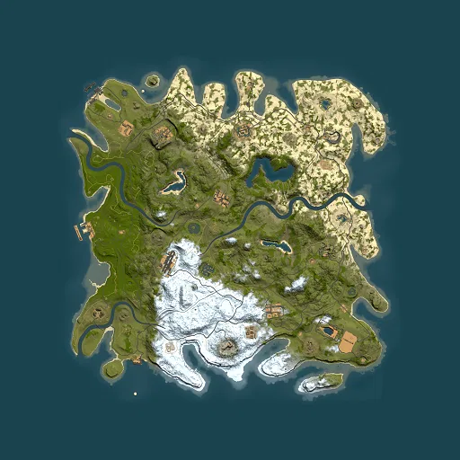 Rust map seed 45867477, 4500x4500m top-down preview