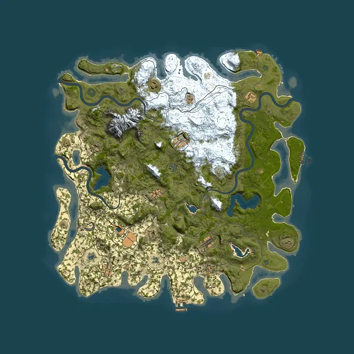 Rust map seed 2146969091, 5000x5000m top-down preview