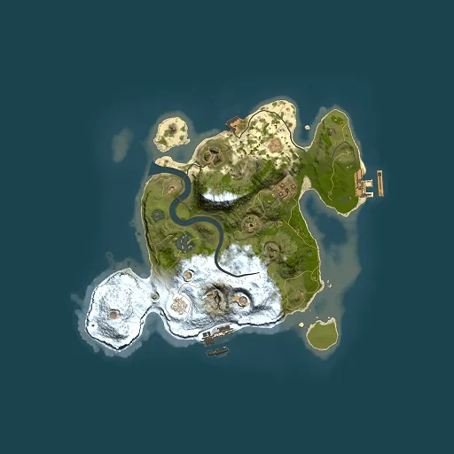 Rust map seed 366310262, 2500x2500m top-down preview