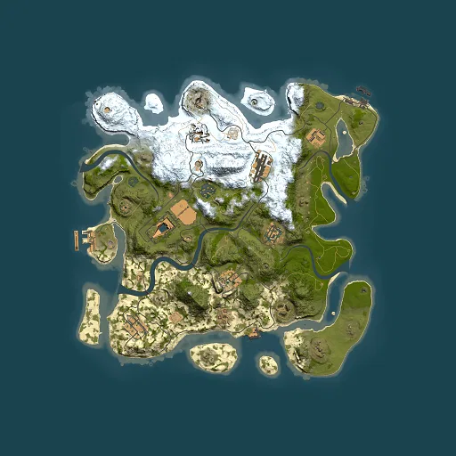 Rust map seed 1351594572, 3500x3500m top-down preview