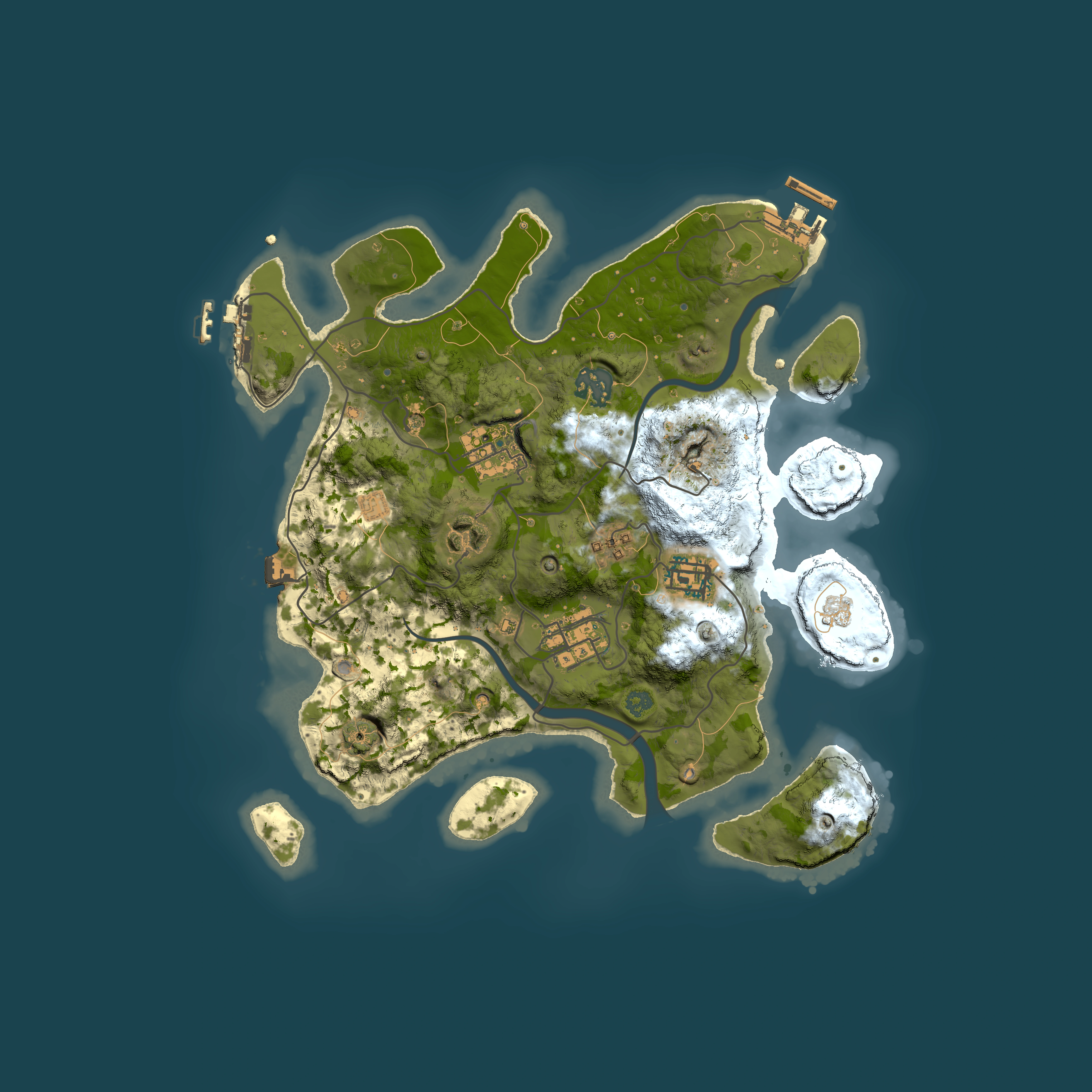 Full top-down render of Rust map seed 1176711958, 3000x3000m