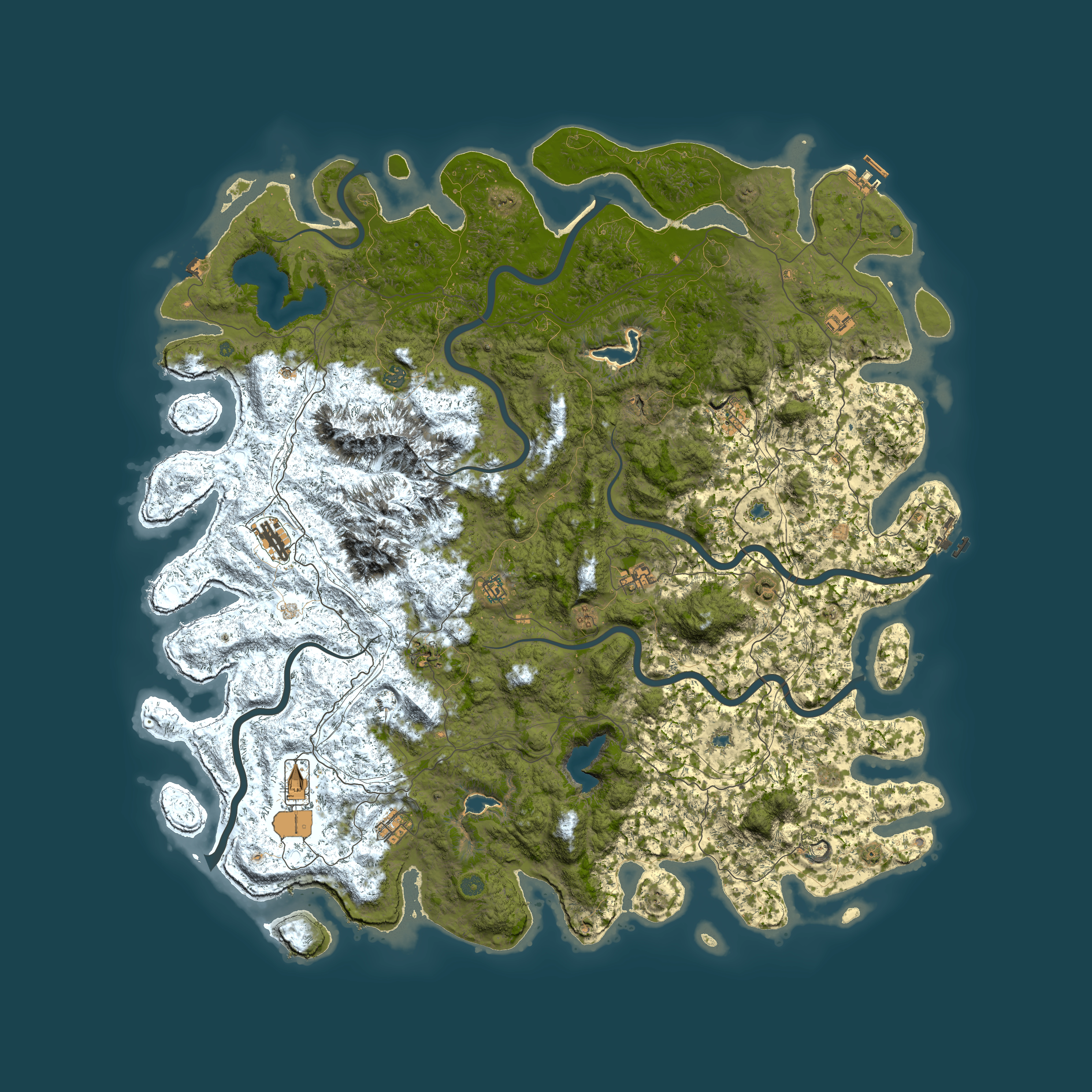 Full top-down render of Rust map seed 1098634273, 6000x6000m