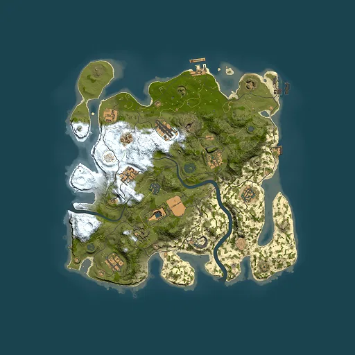 Rust map seed 987351387, 3500x3500m top-down preview