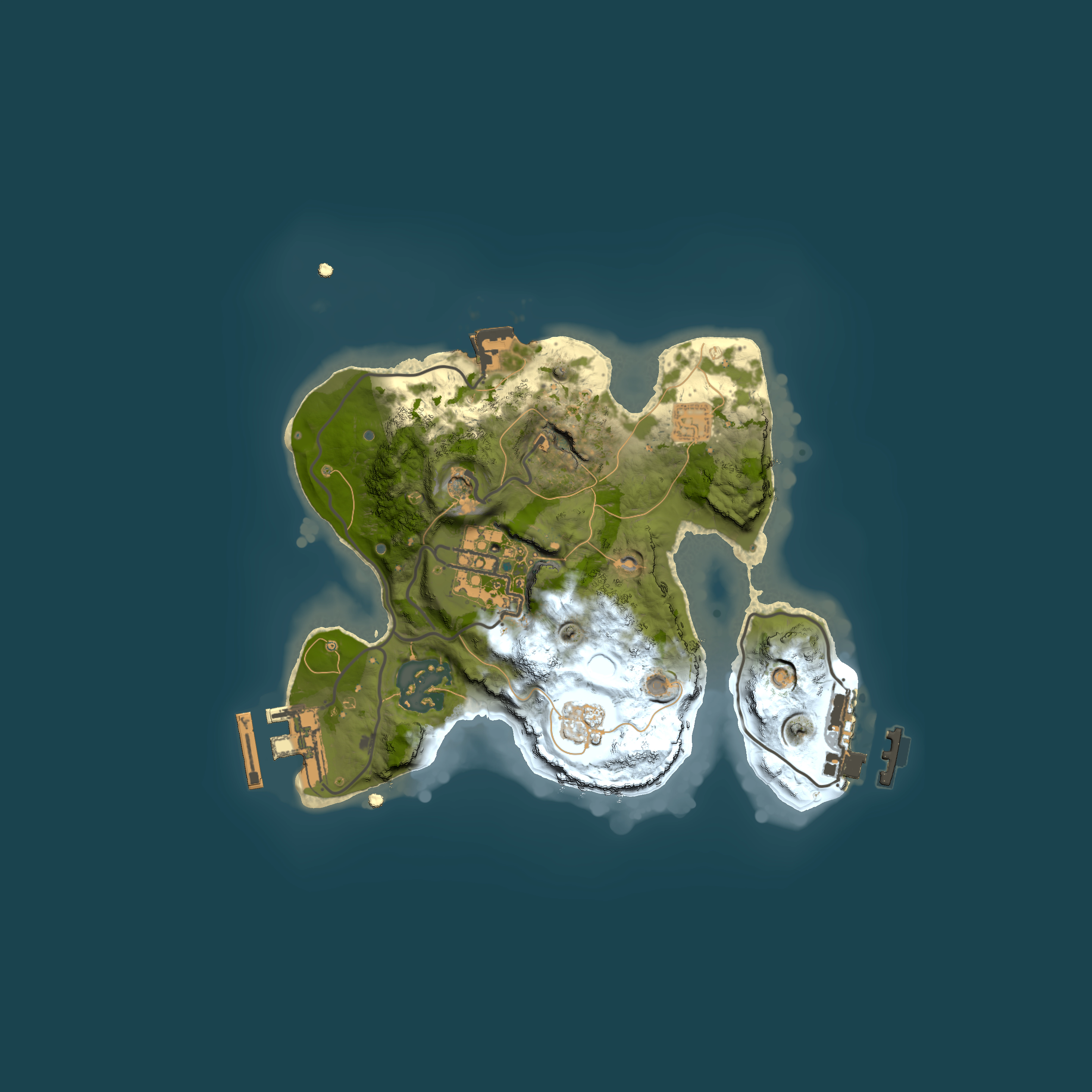 Full top-down render of Rust map seed 993599738, 2000x2000m