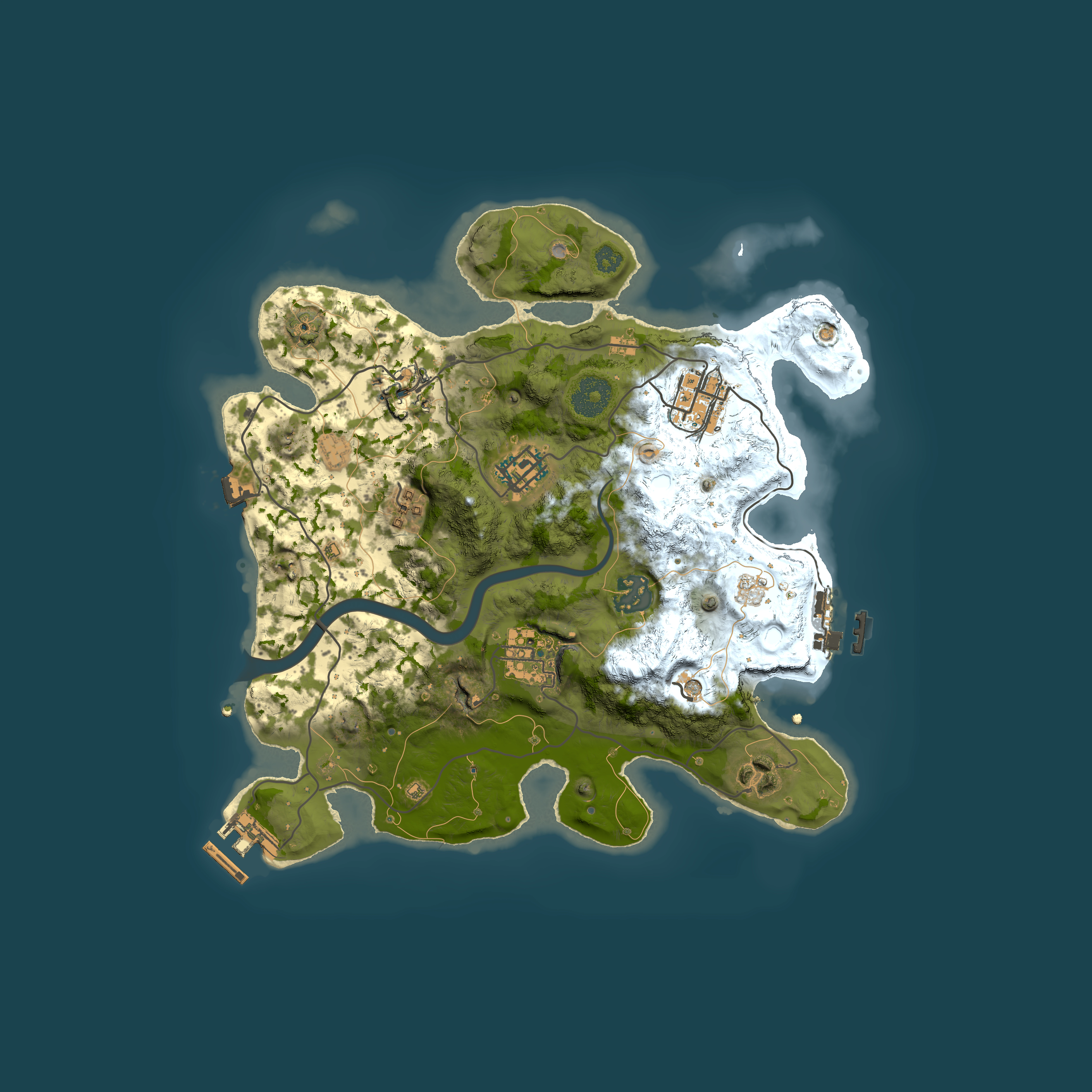 Full top-down render of Rust map seed 1726278794, 3000x3000m