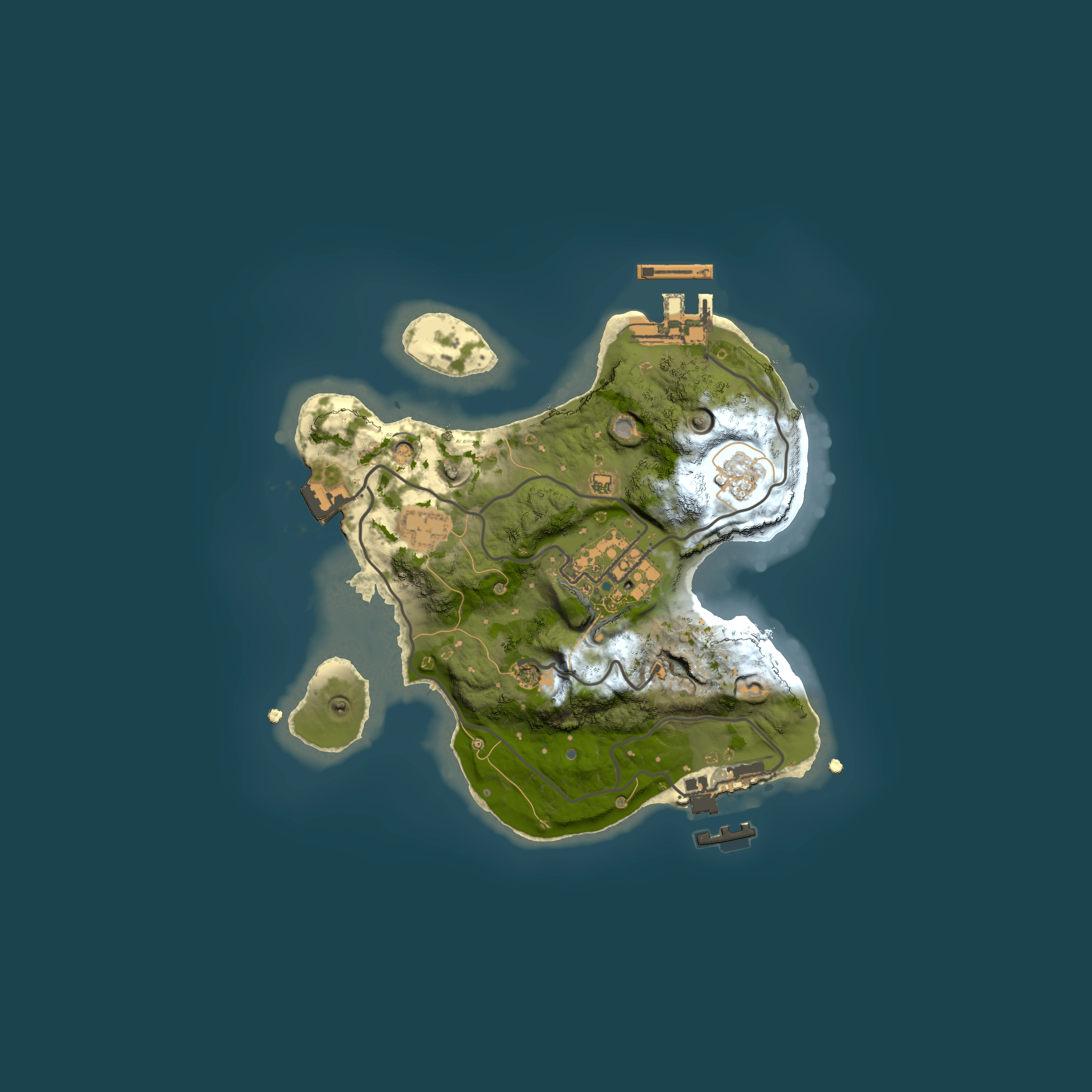 Full top-down render of Rust map seed 685387702, 2000x2000m