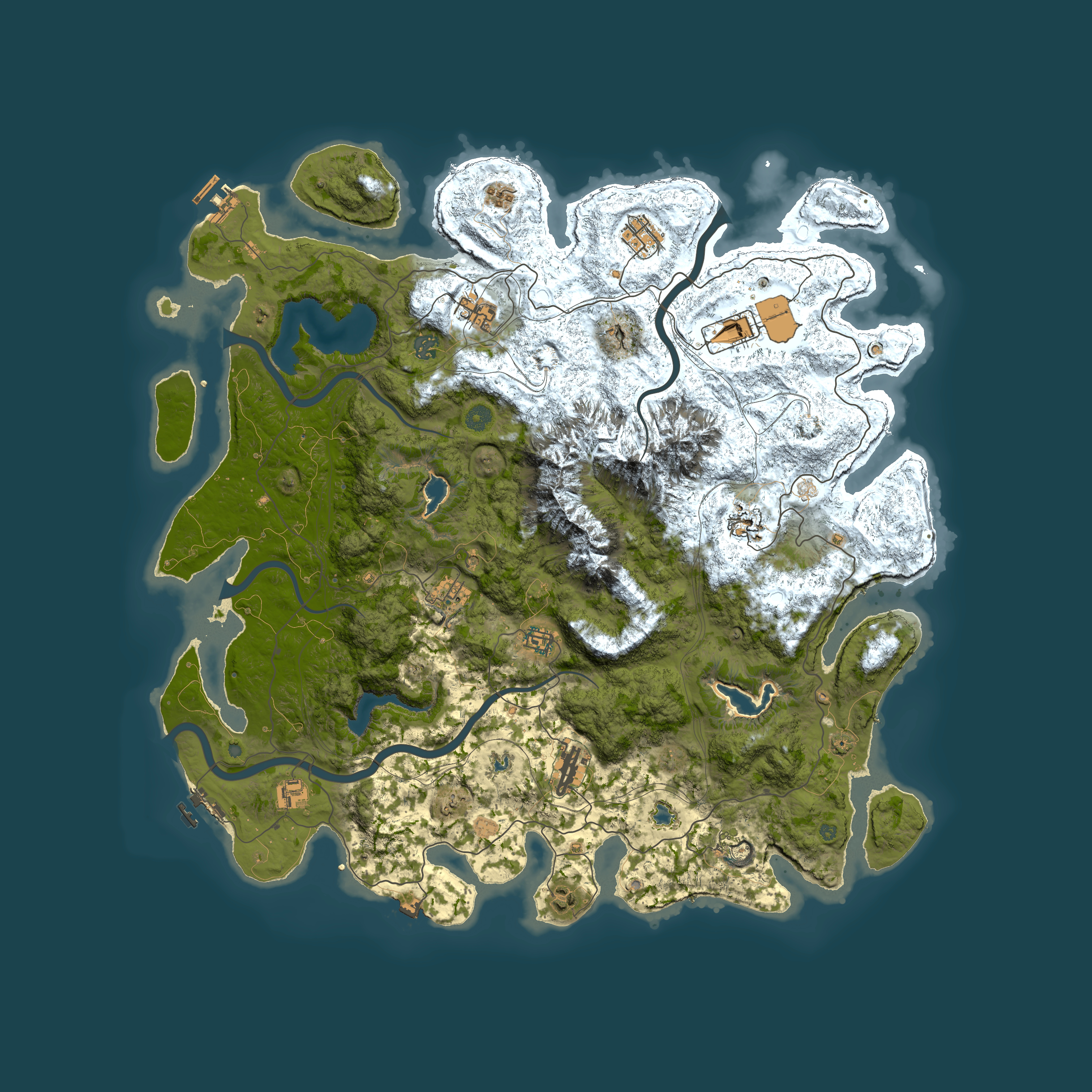 Full top-down render of Rust map seed 1995531273, 5000x5000m