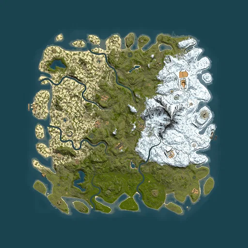Rust map seed 993386425, 6000x6000m top-down preview