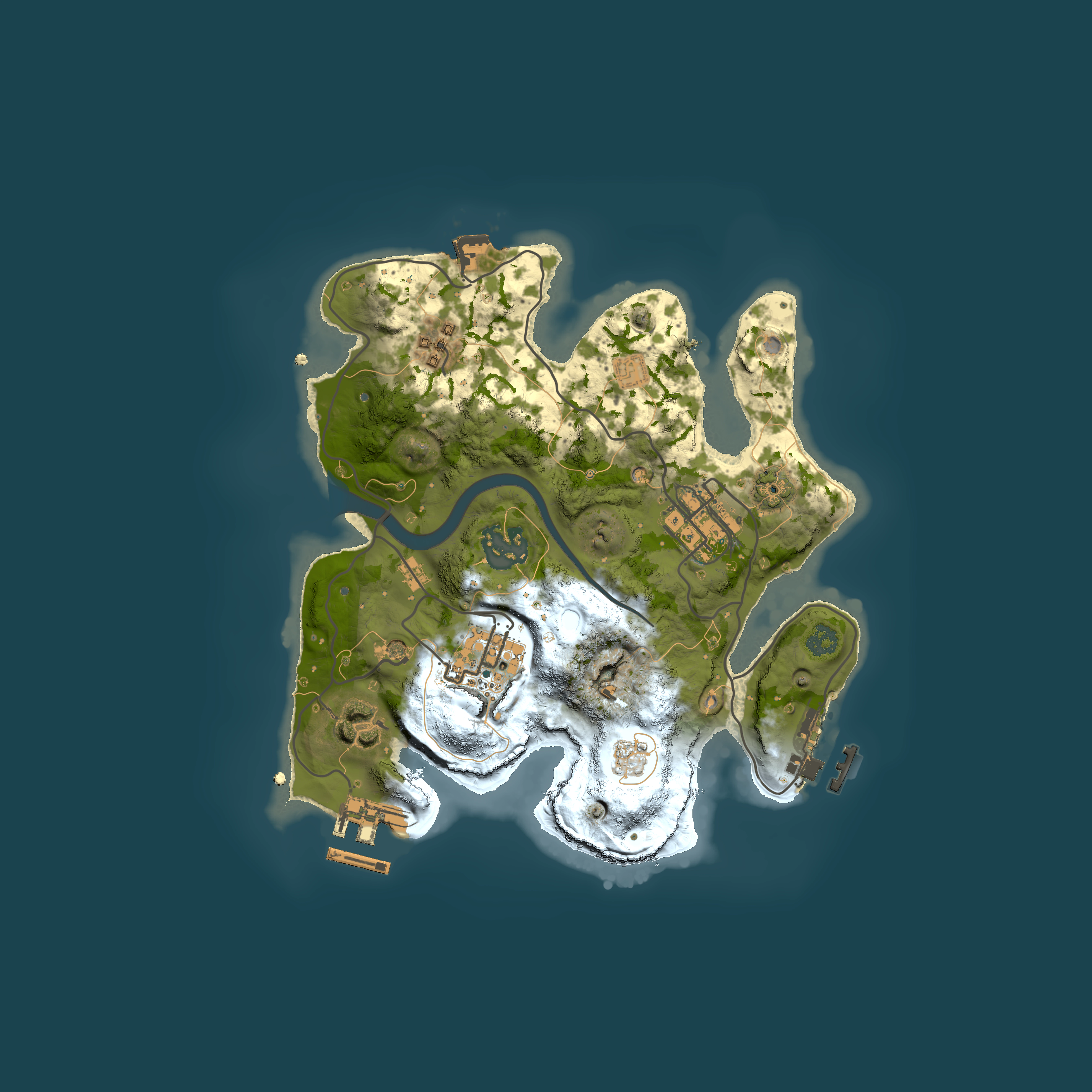 Full top-down render of Rust map seed 812703139, 2500x2500m