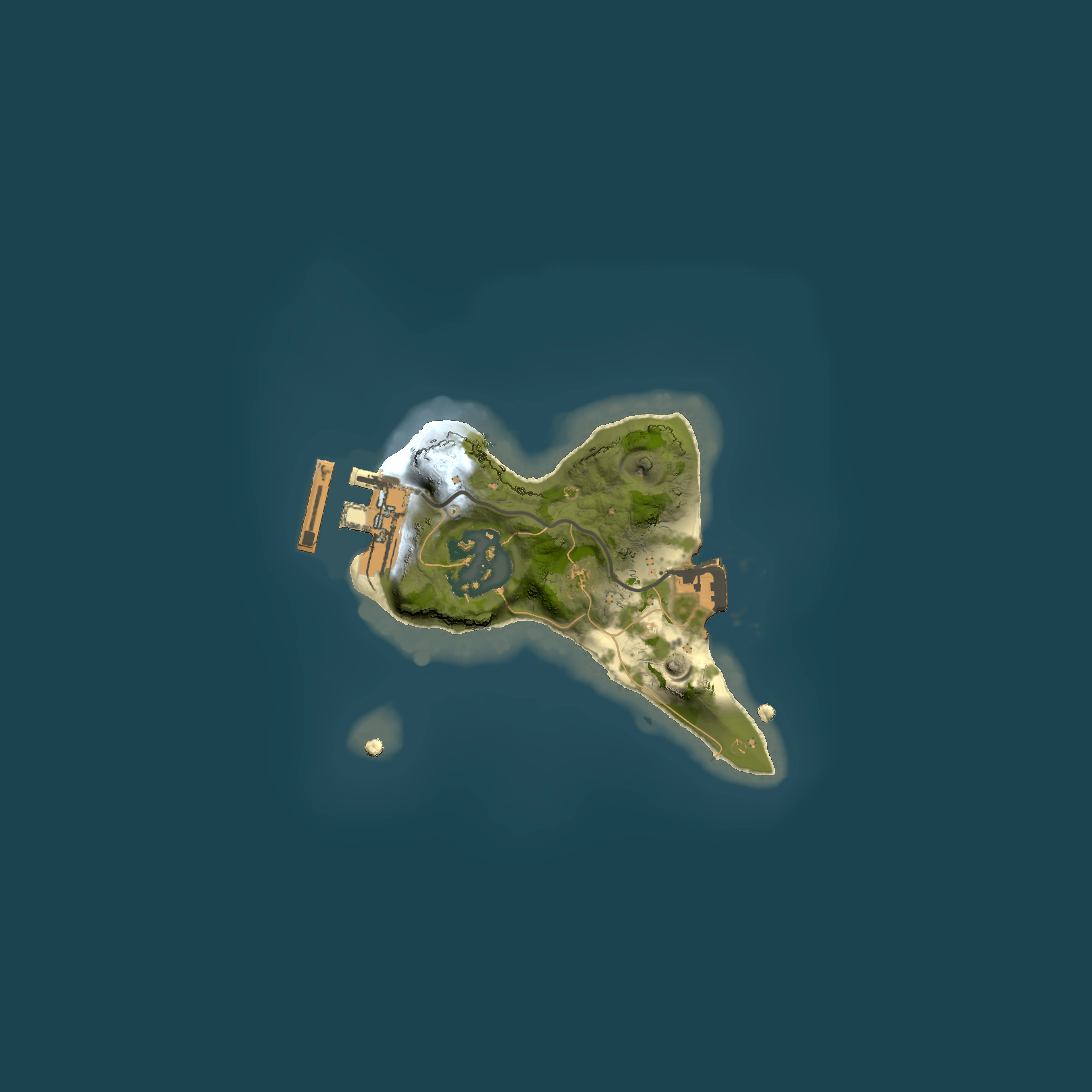 Full top-down render of Rust map seed 184418105, 1500x1500m
