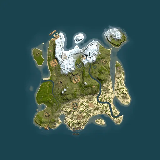 Rust map seed 224615846, 3000x3000m top-down preview