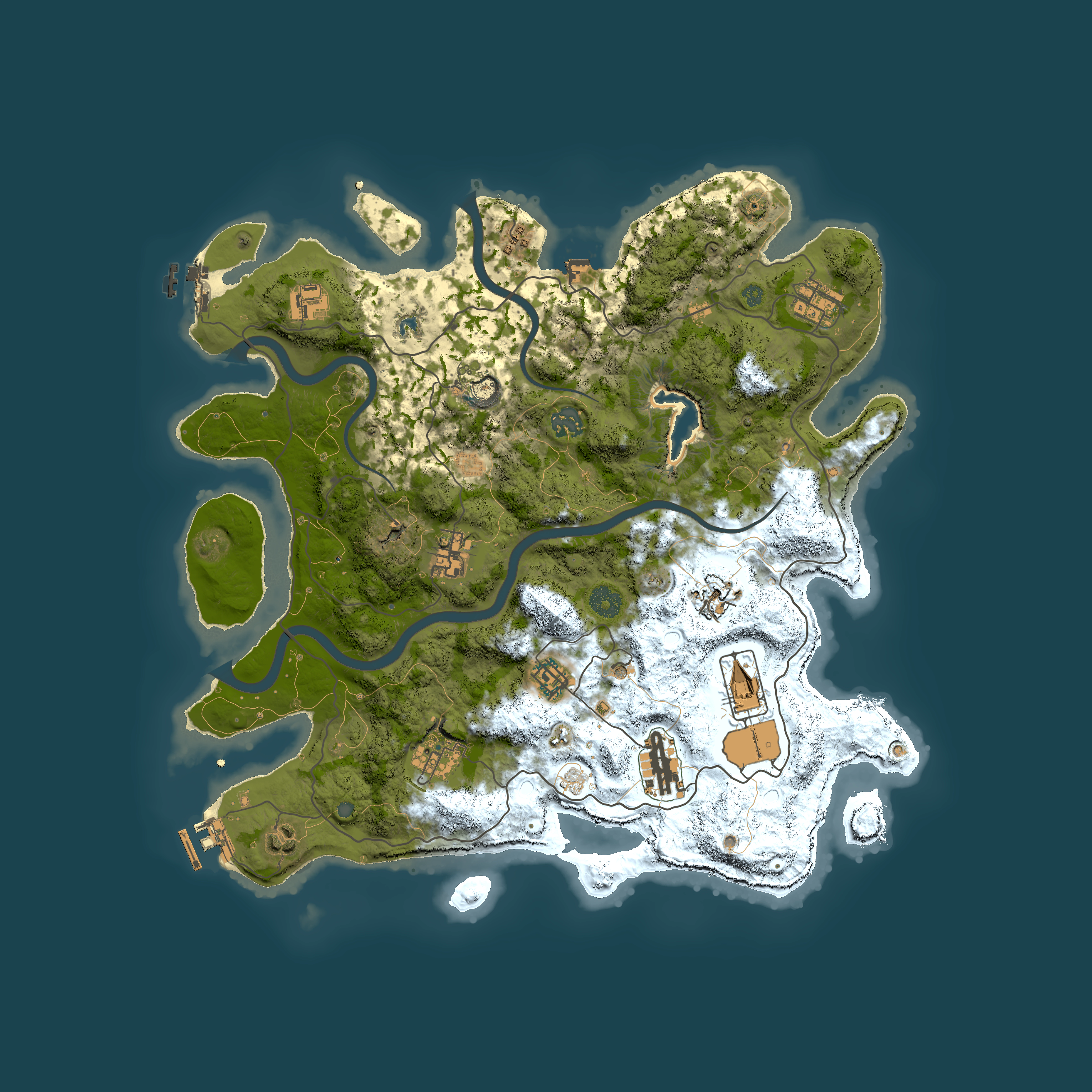 Full top-down render of Rust map seed 467103741, 4000x4000m