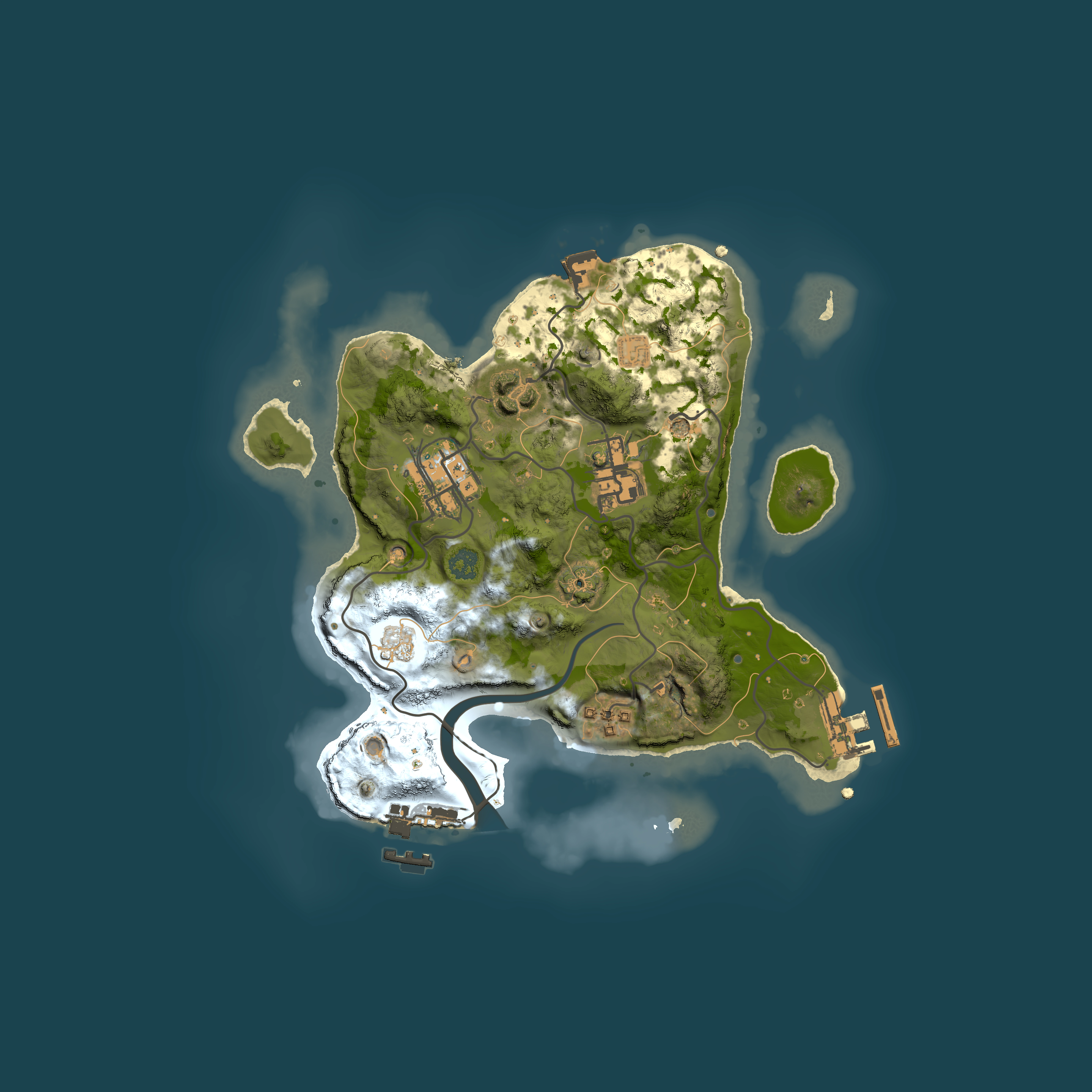 Full top-down render of Rust map seed 1654404466, 2500x2500m