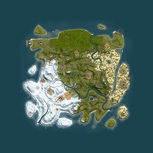 Rust map seed 1600873743, 4000x4000m top-down preview