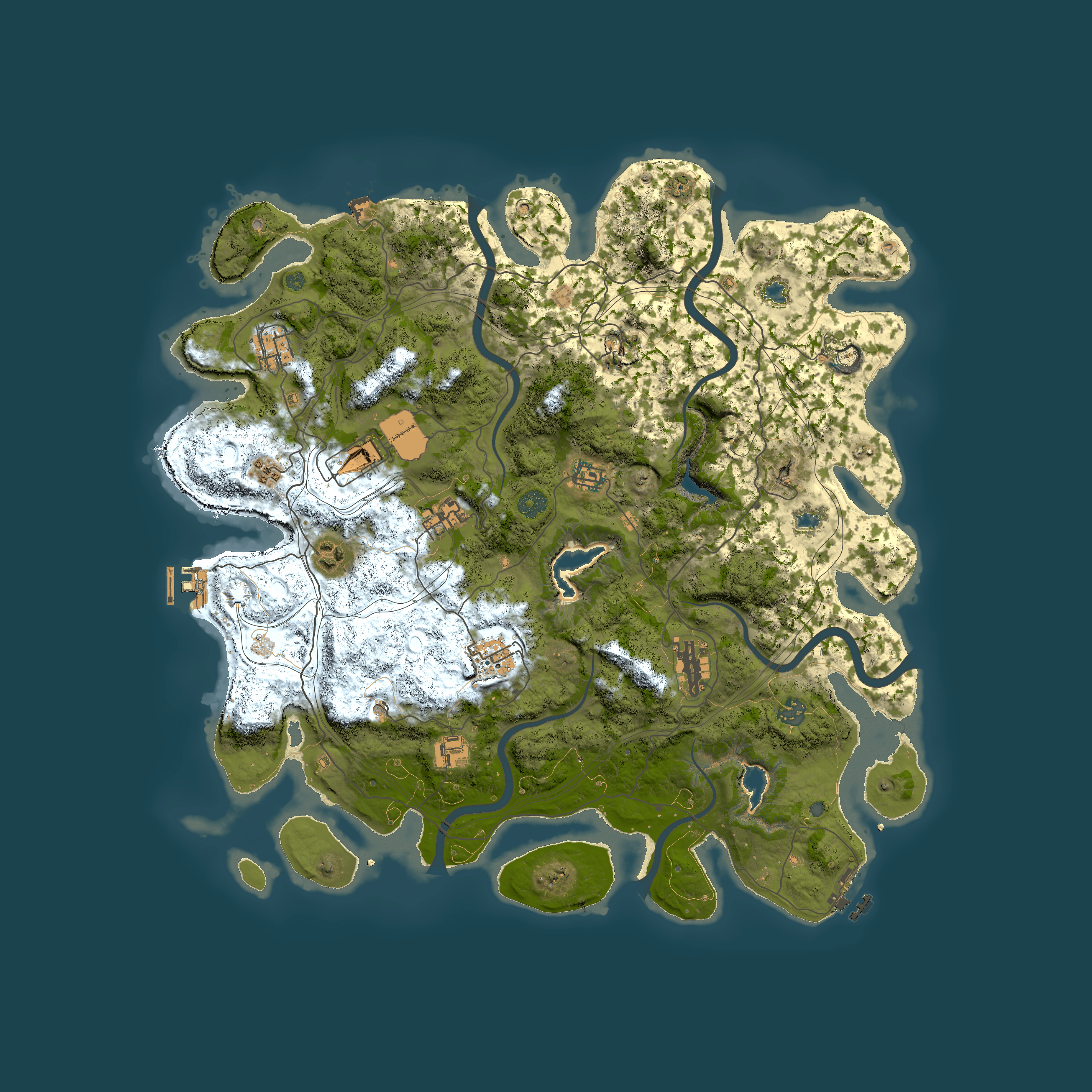 Full top-down render of Rust map seed 319050715, 4500x4500m