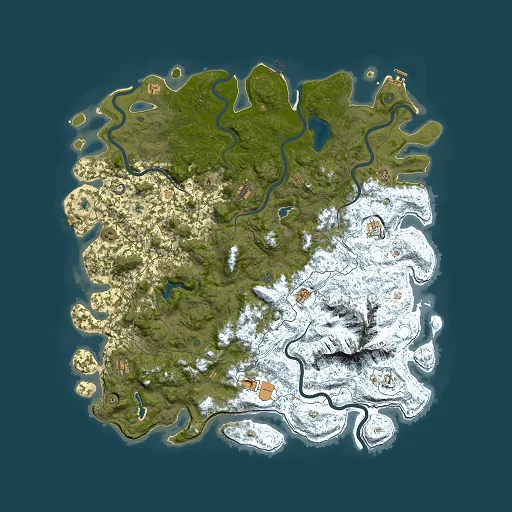 Rust map seed 1164297407, 6000x6000m top-down preview