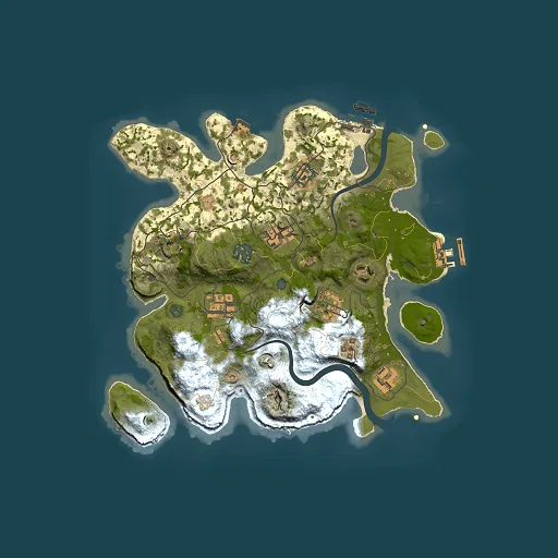 Rust map seed 49864417, 3000x3000m top-down preview