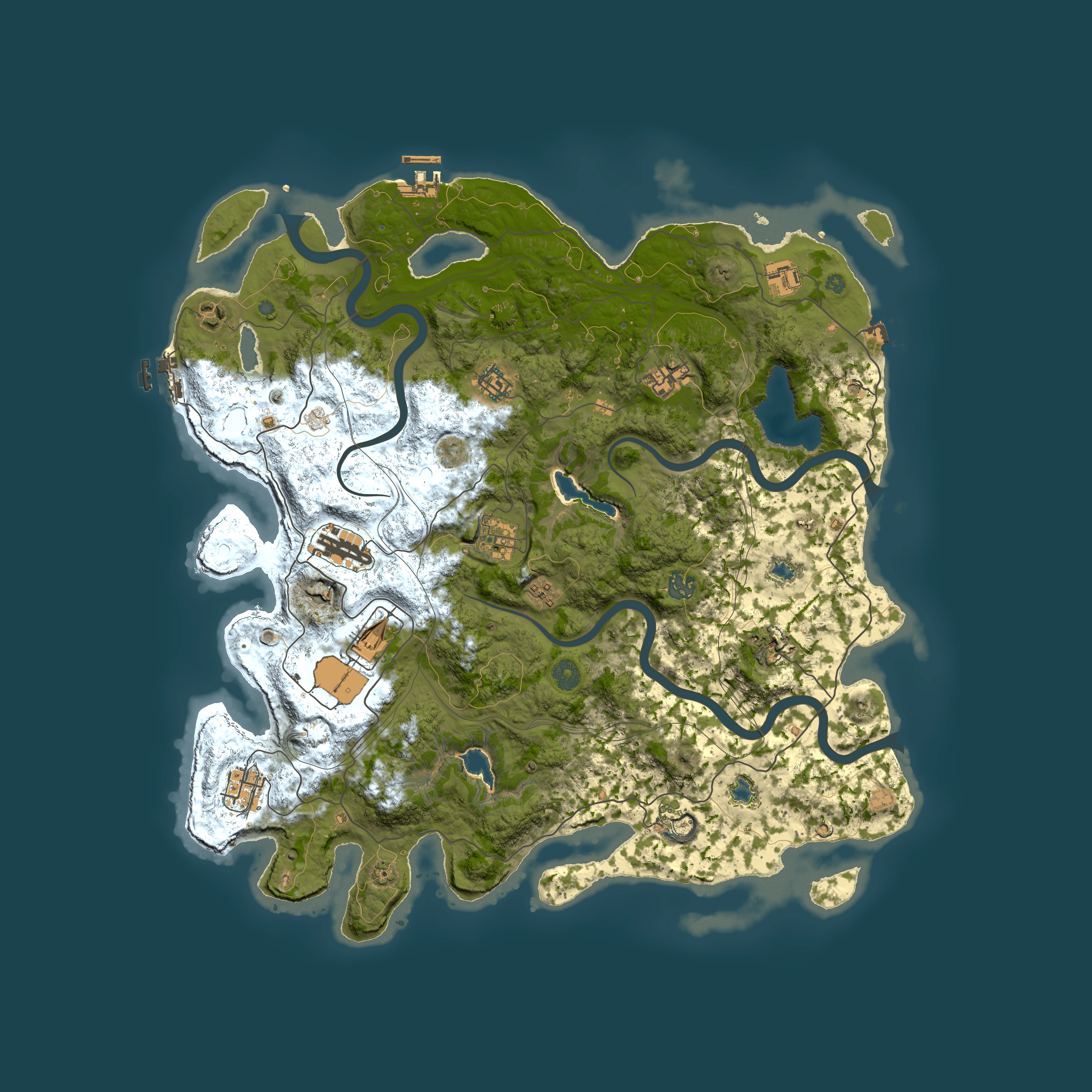 Full top-down render of Rust map seed 1201886761, 4500x4500m