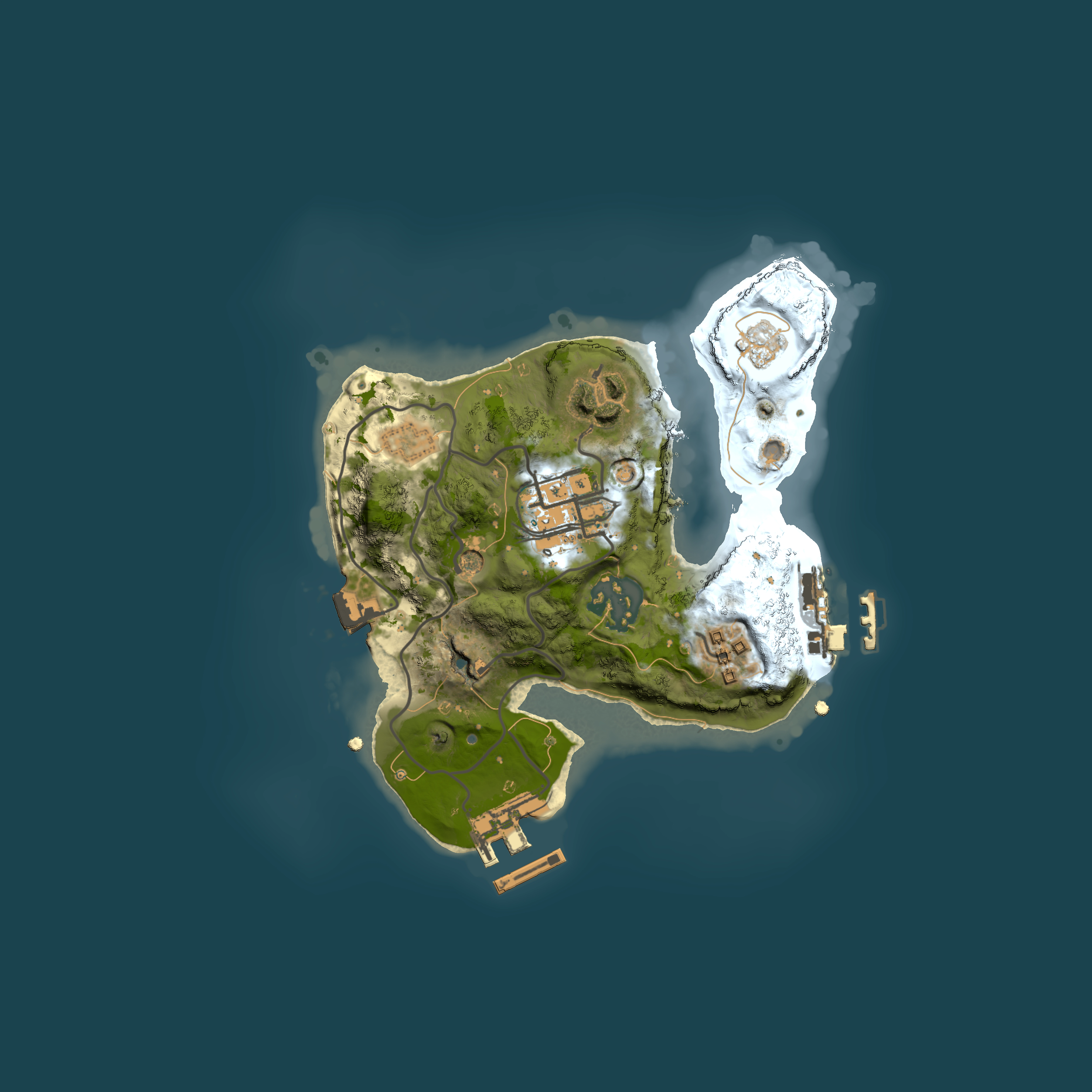 Full top-down render of Rust map seed 952109785, 2000x2000m