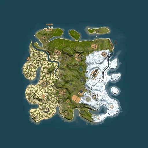 Rust map seed 1206581673, 3500x3500m top-down preview