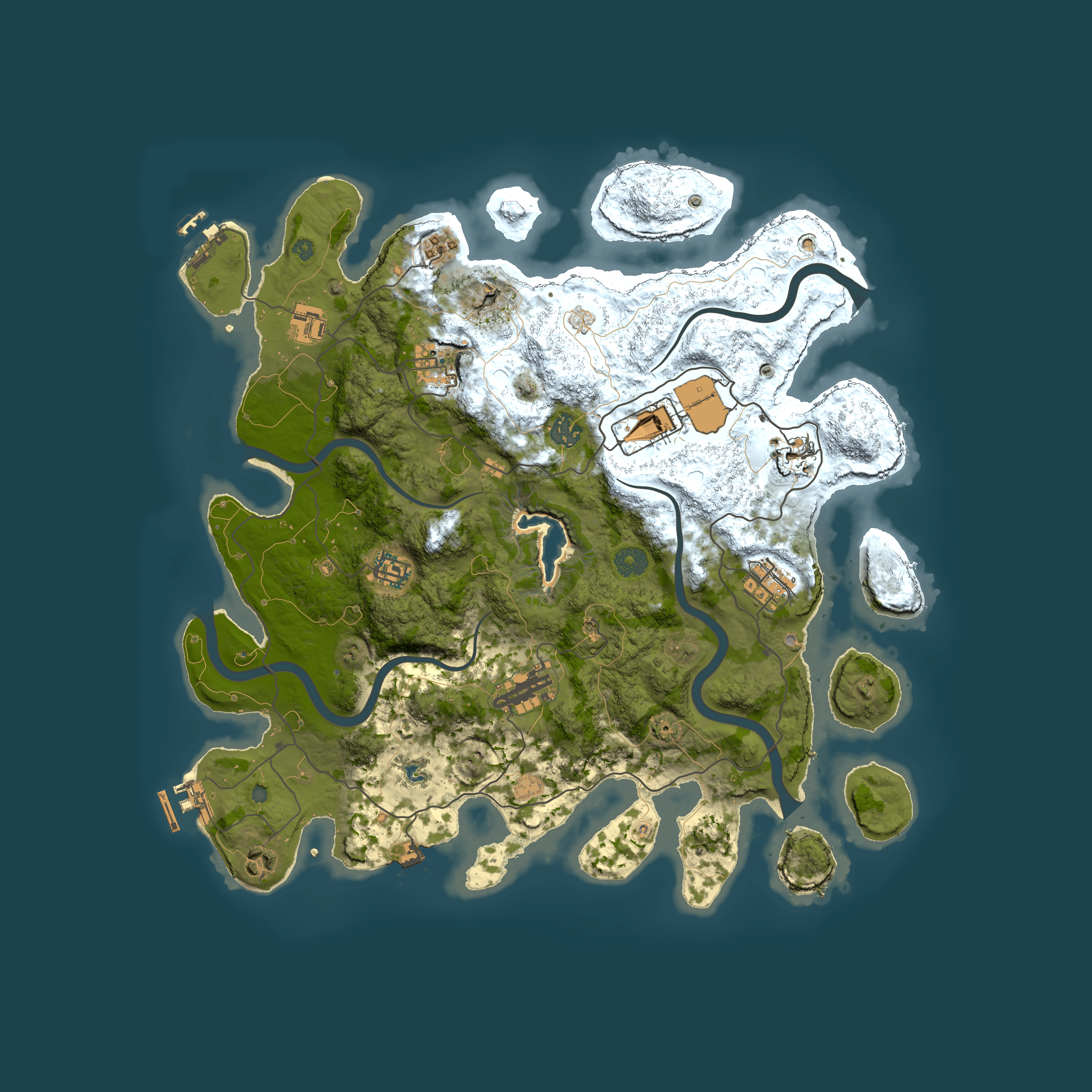 Full top-down render of Rust map seed 1638926970, 4000x4000m