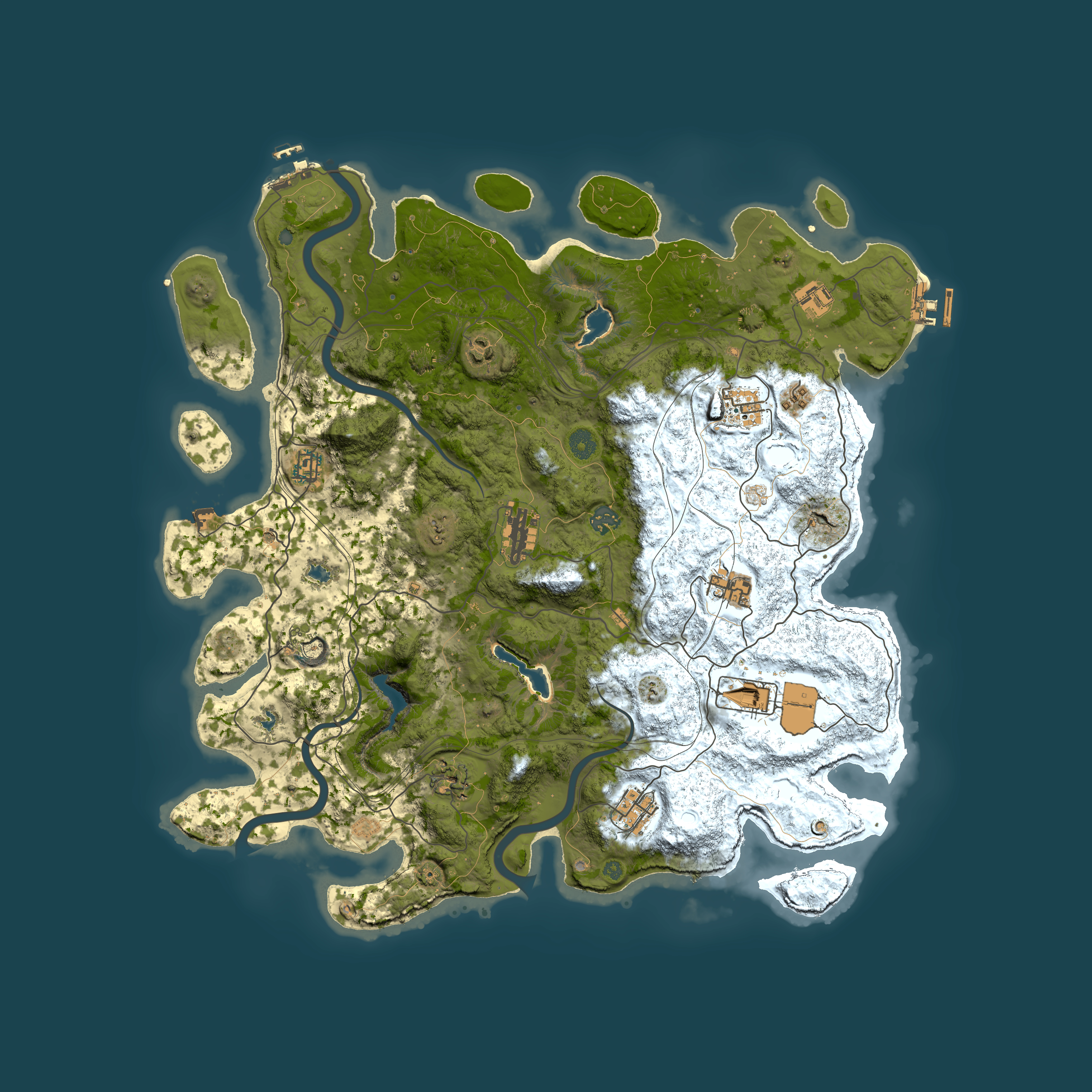 Full top-down render of Rust map seed 1095834886, 4500x4500m