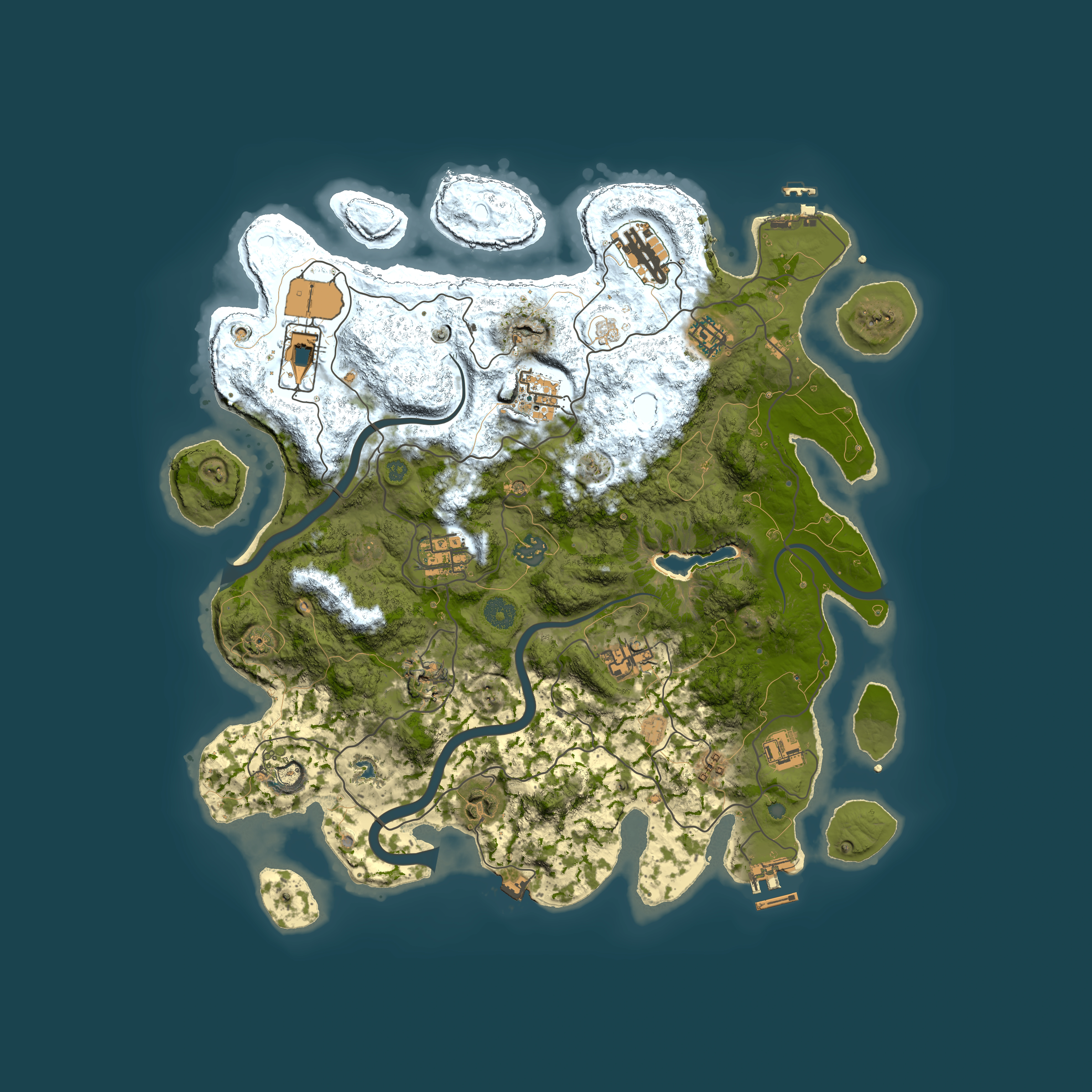 Full top-down render of Rust map seed 2065155003, 4000x4000m