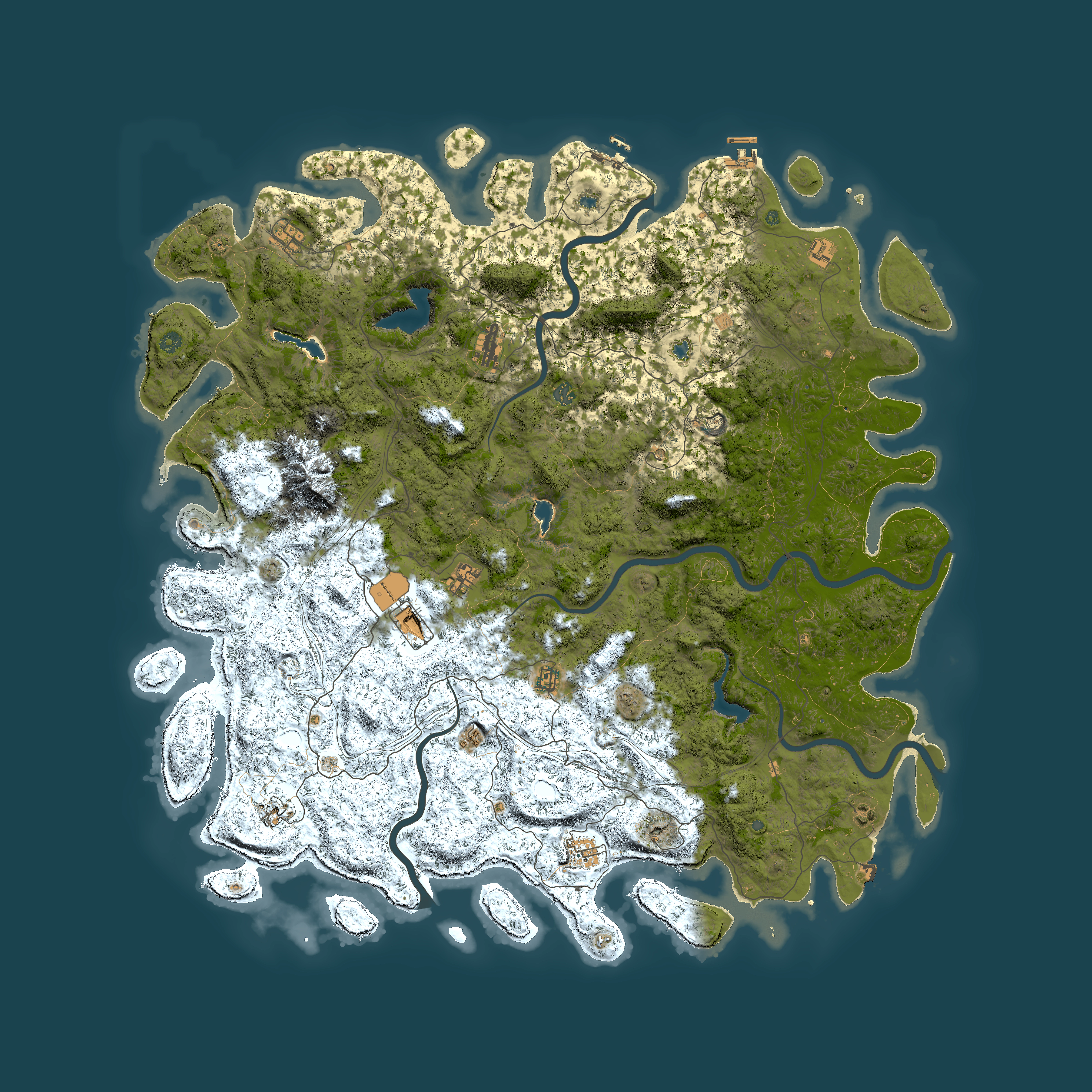 Full top-down render of Rust map seed 992603922, 6000x6000m