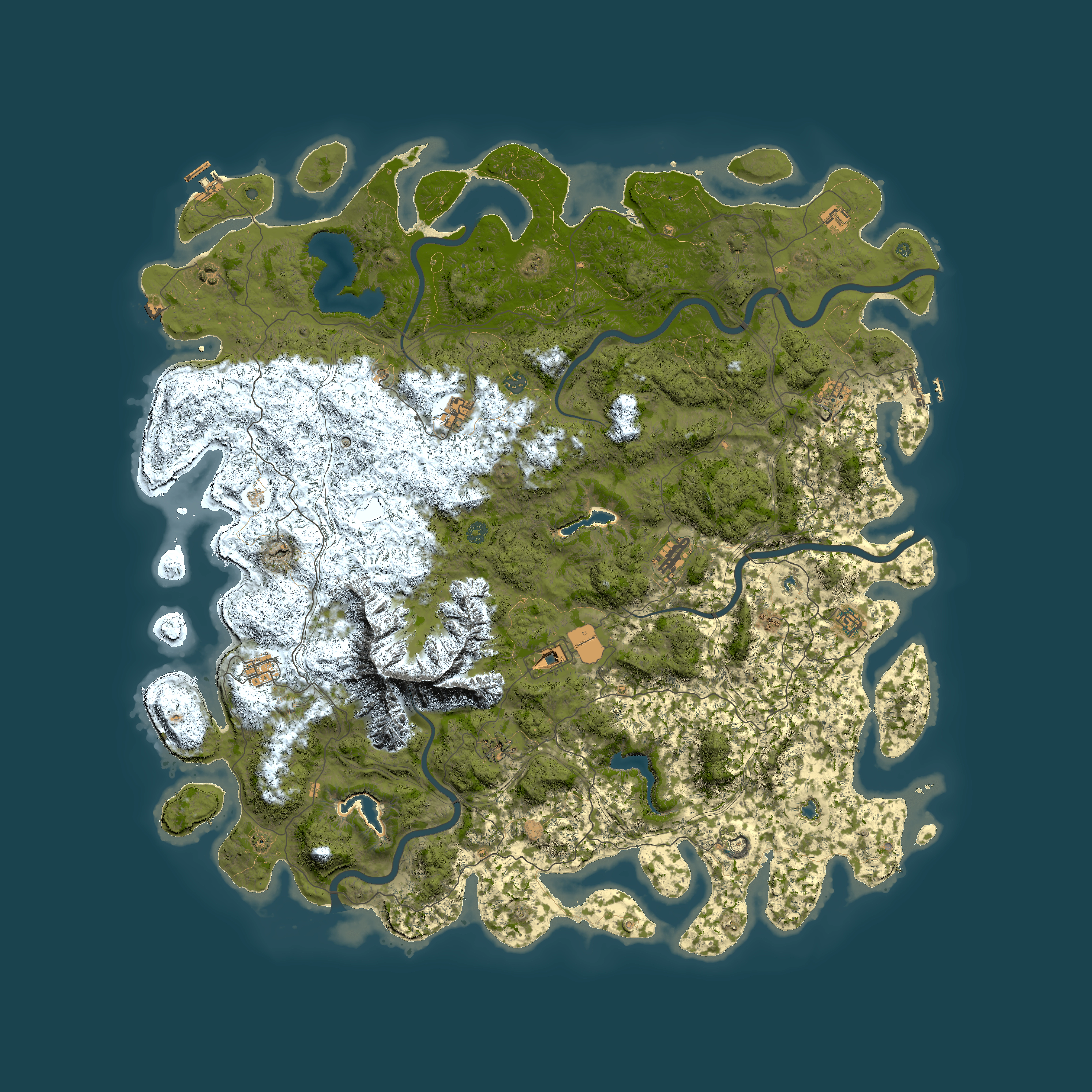 Full top-down render of Rust map seed 1023695611, 6000x6000m