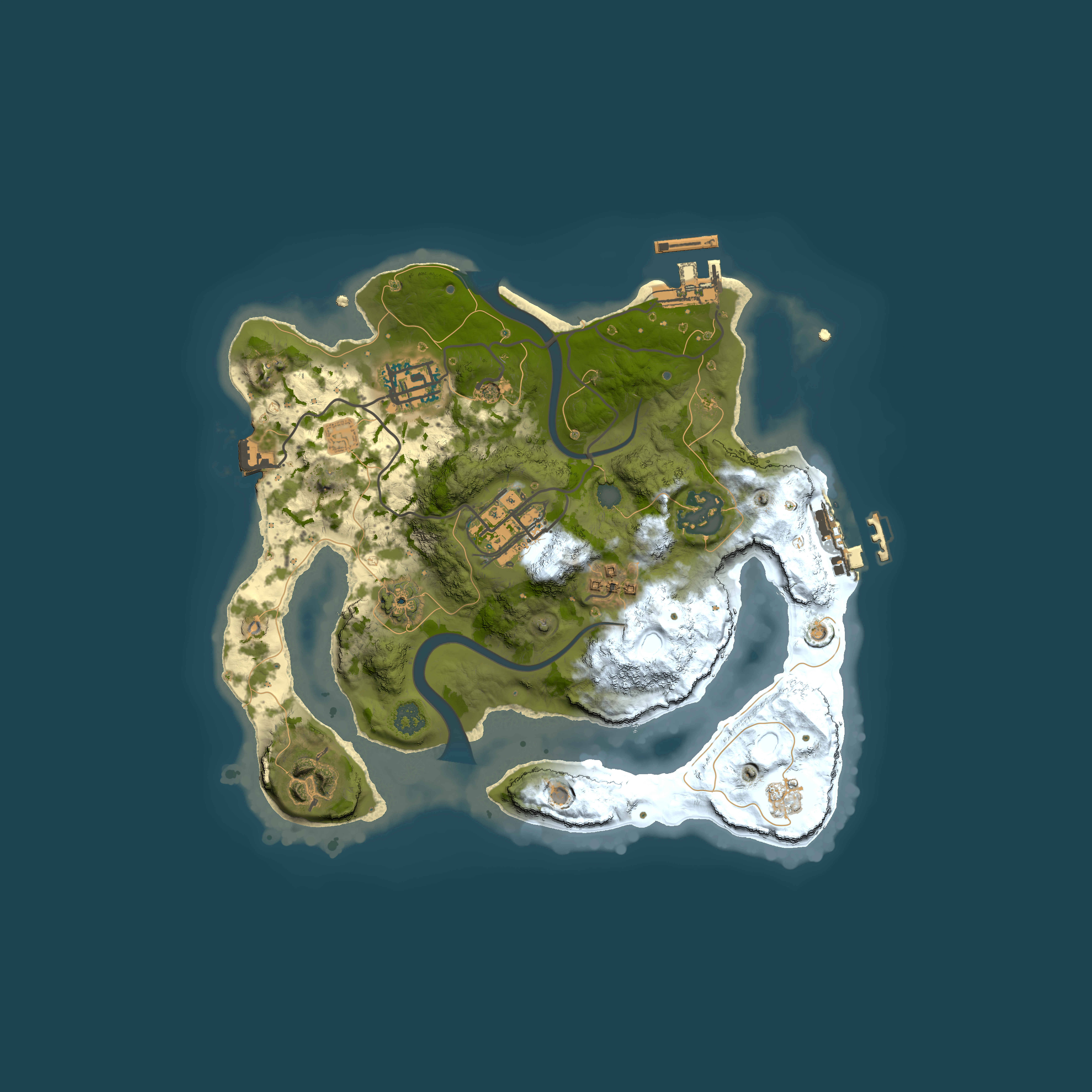 Full top-down render of Rust map seed 1842576734, 2500x2500m