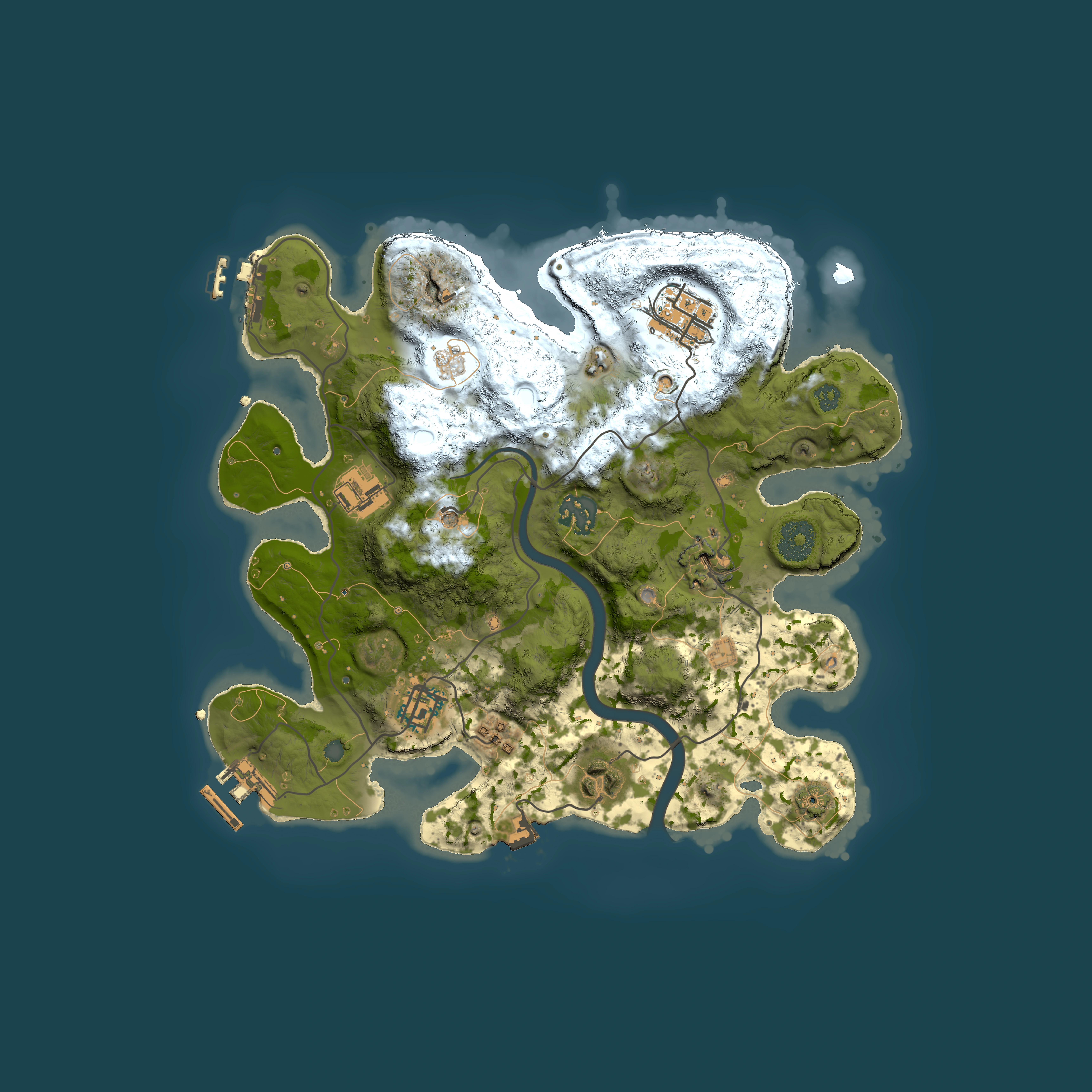 Full top-down render of Rust map seed 435492852, 3000x3000m