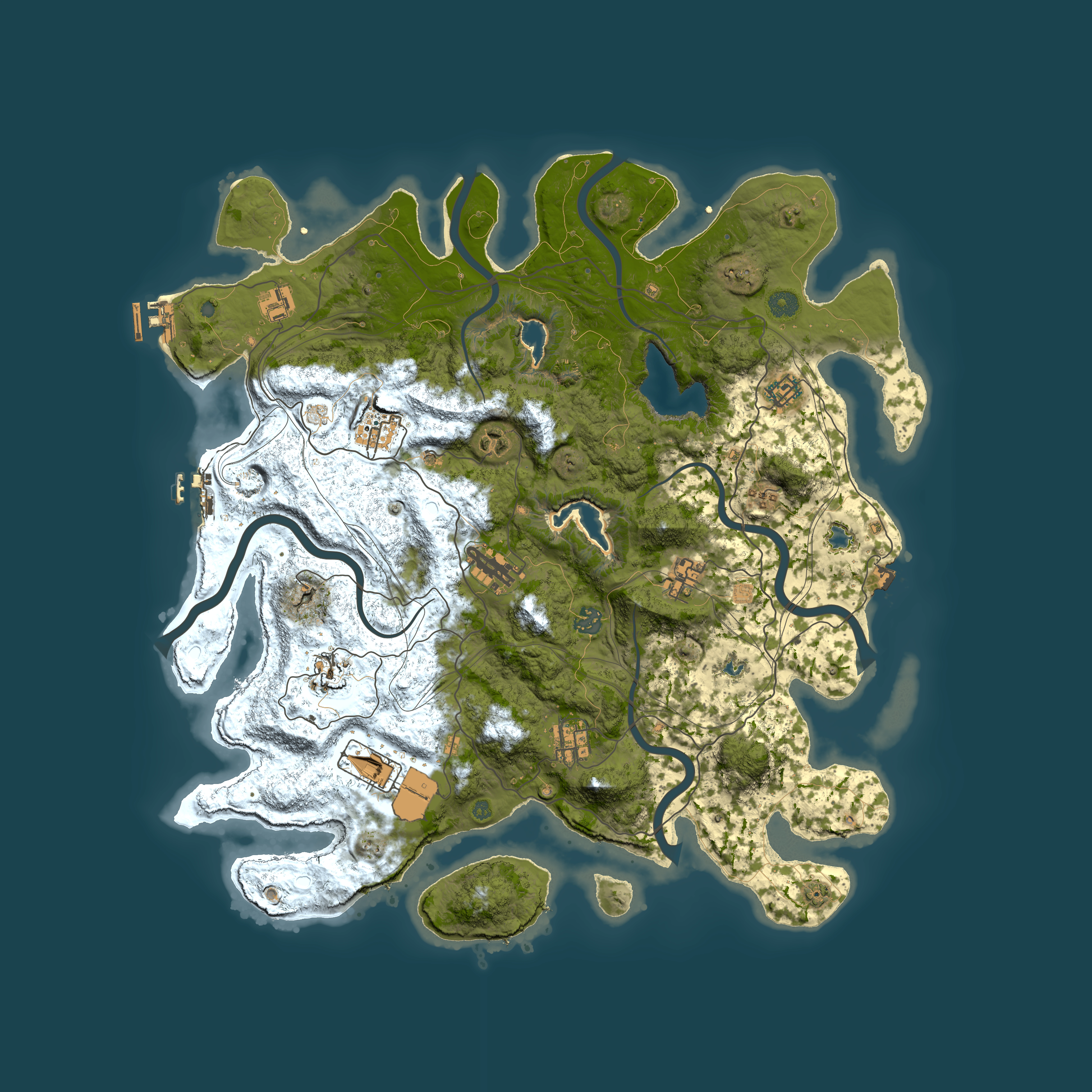 Full top-down render of Rust map seed 2001515703, 4500x4500m