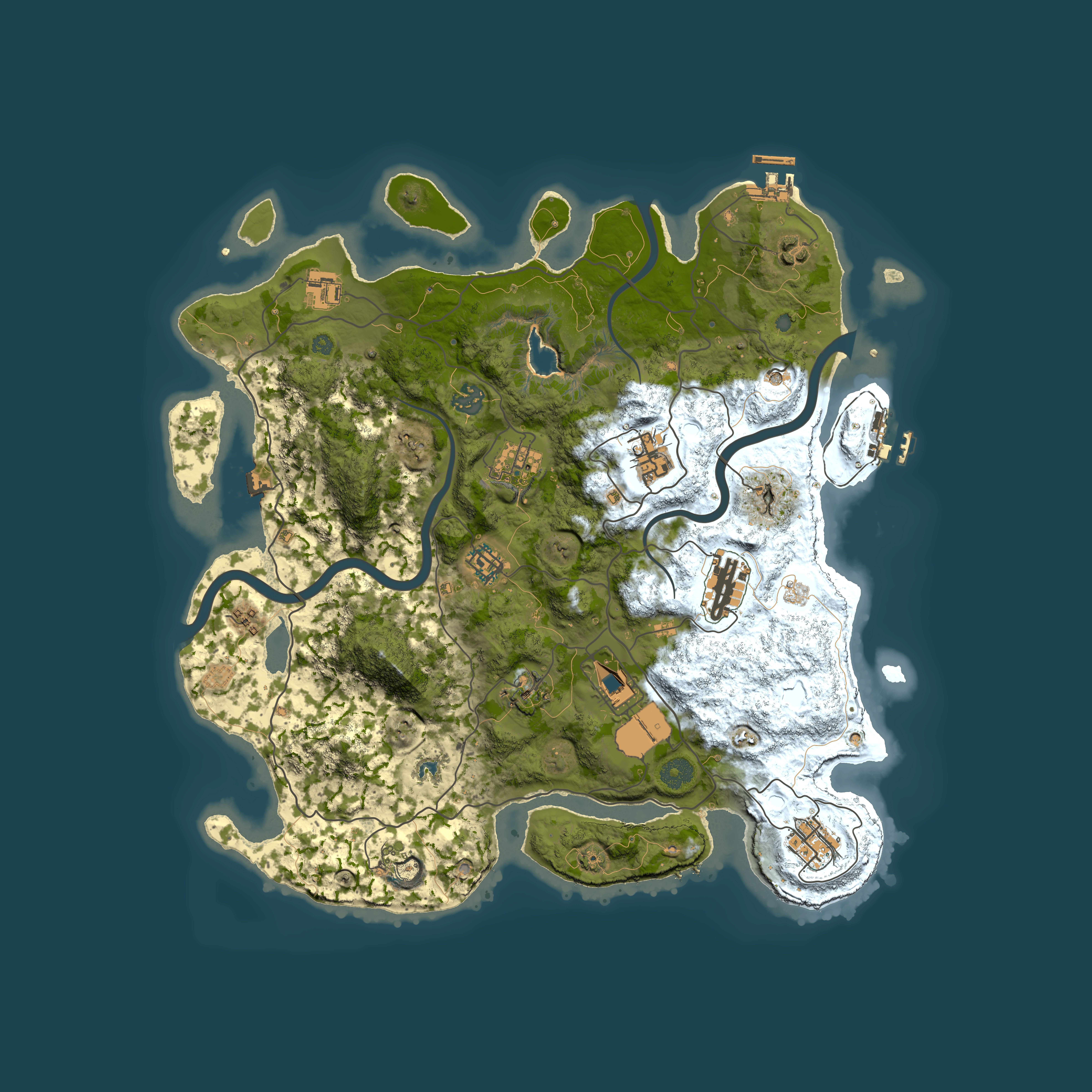 Full top-down render of Rust map seed 1508590422, 4000x4000m