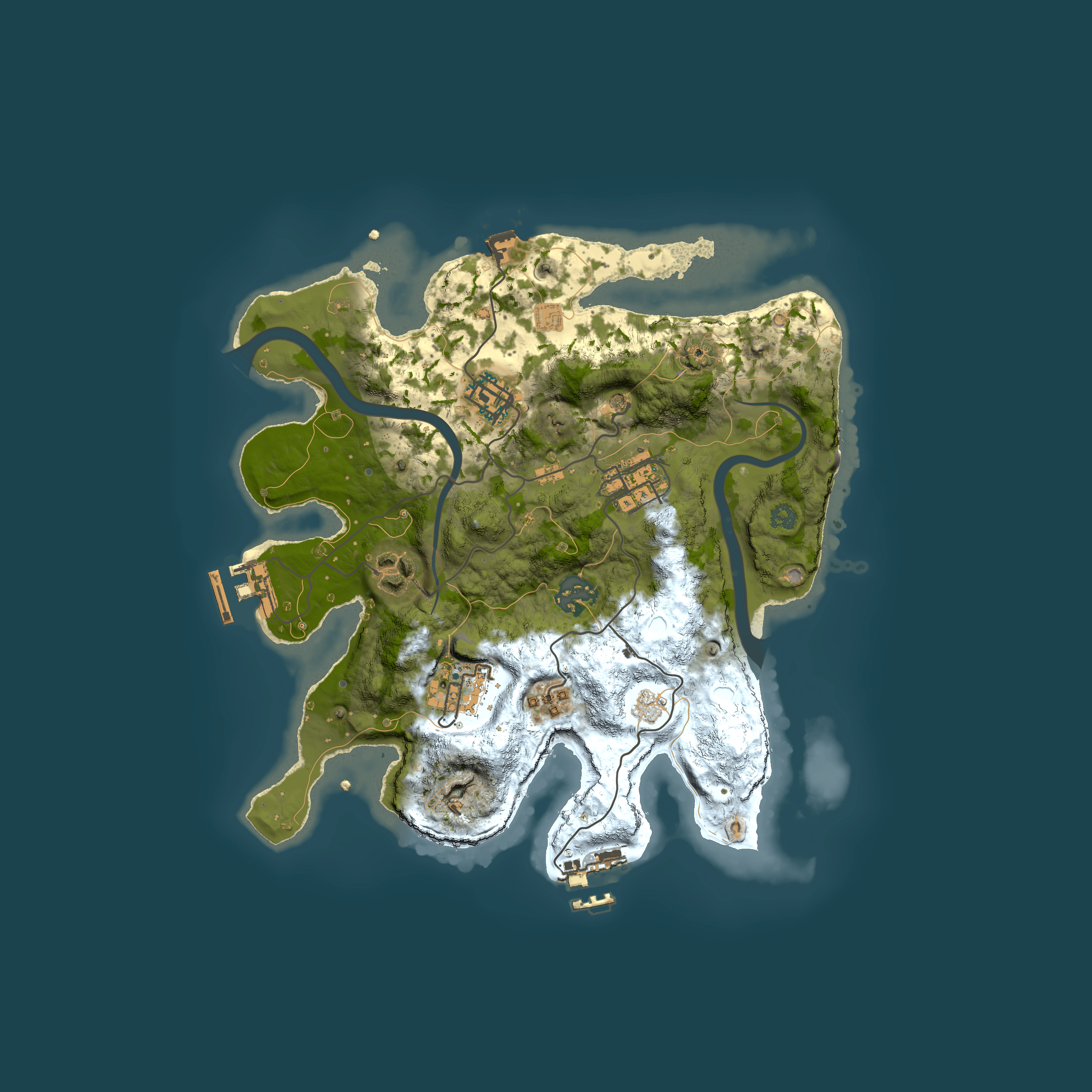 Full top-down render of Rust map seed 1139785201, 3000x3000m