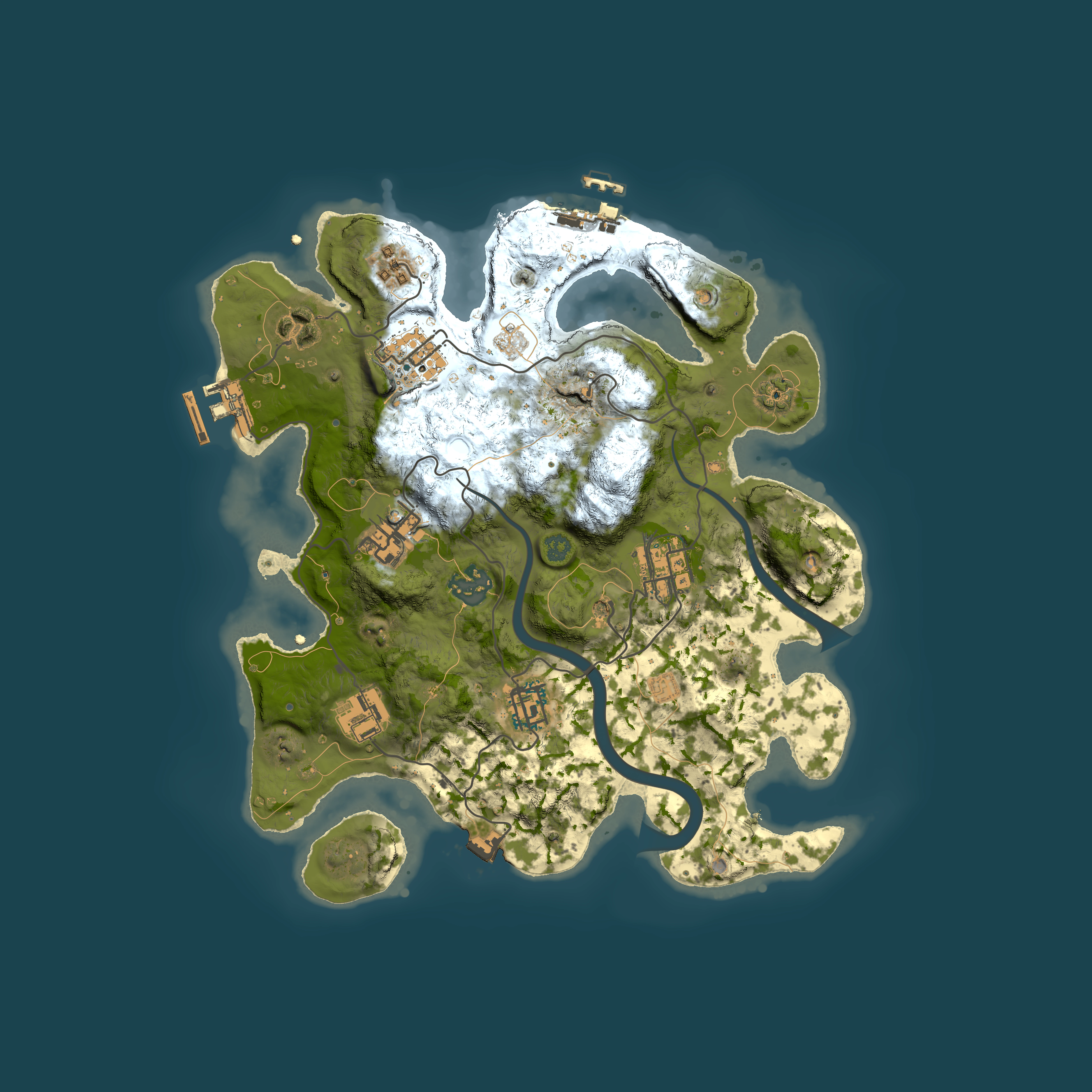 Full top-down render of Rust map seed 153399002, 3000x3000m
