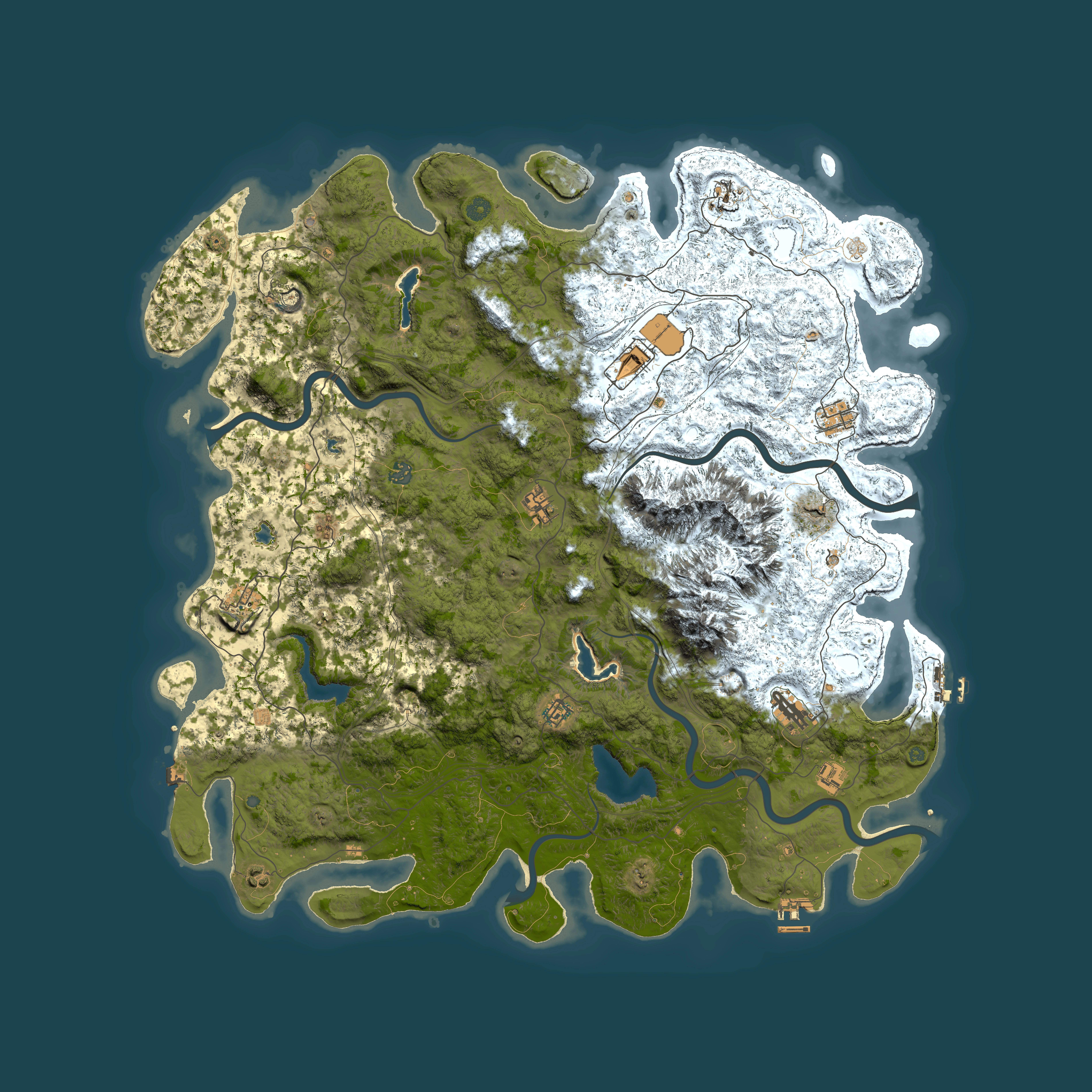 Full top-down render of Rust map seed 1370250122, 5500x5500m