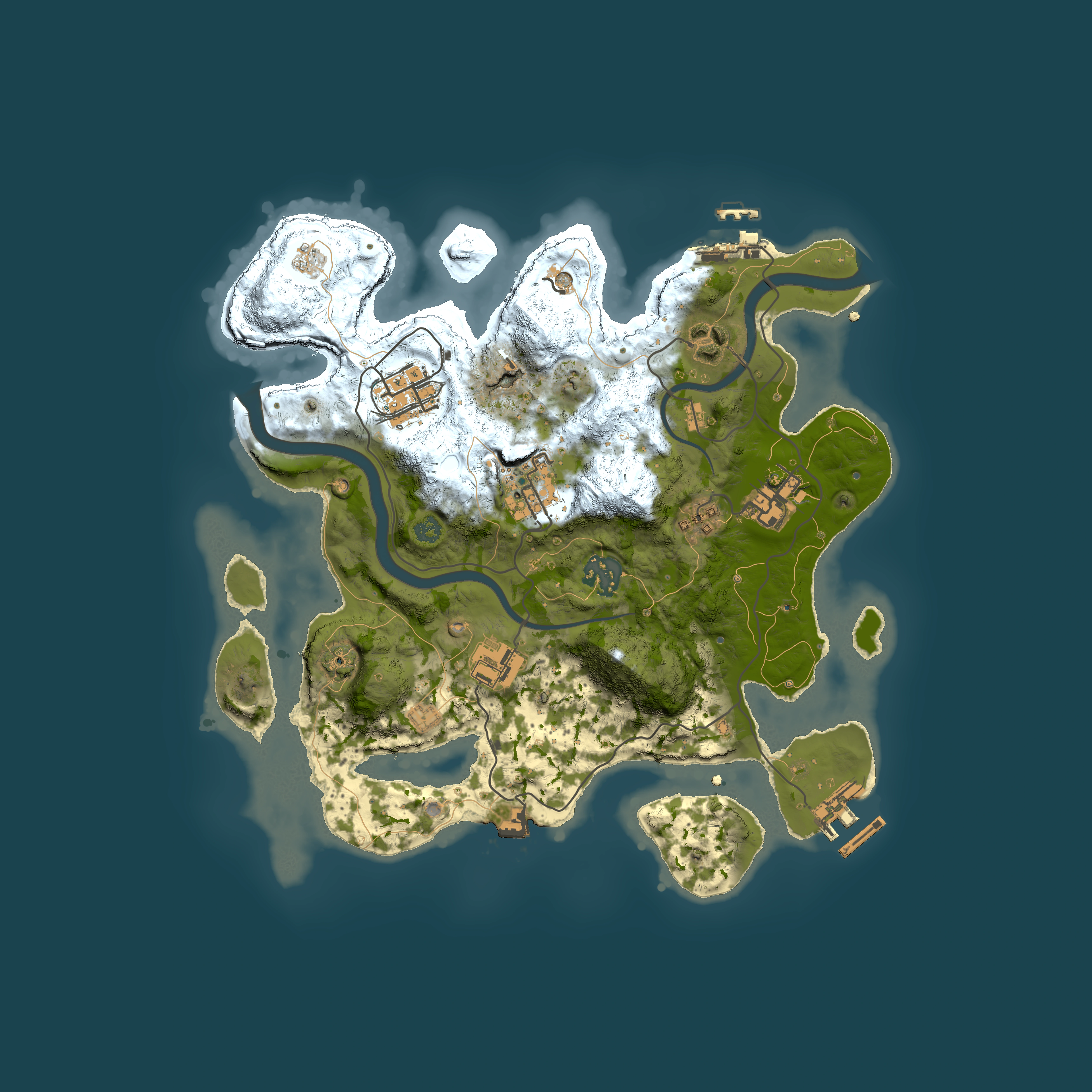 Full top-down render of Rust map seed 283666145, 3000x3000m