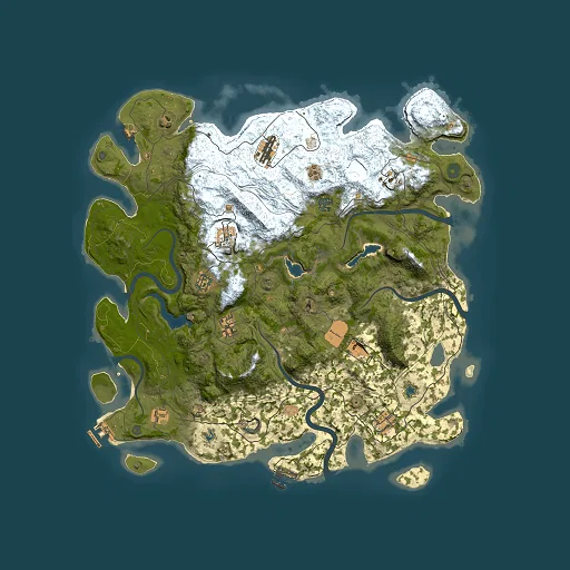 Rust map seed 385598054, 4500x4500m top-down preview