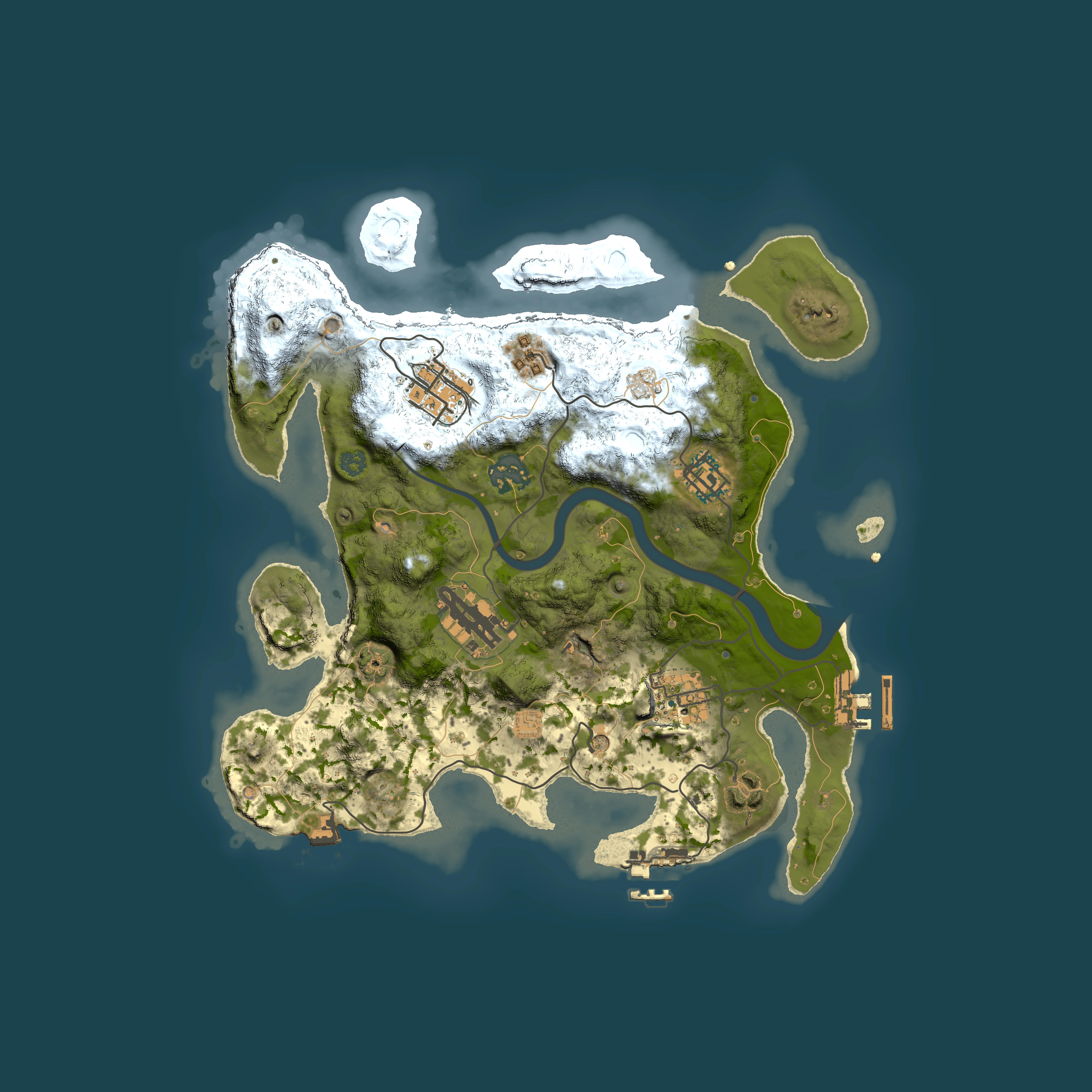 Full top-down render of Rust map seed 145912275, 3000x3000m