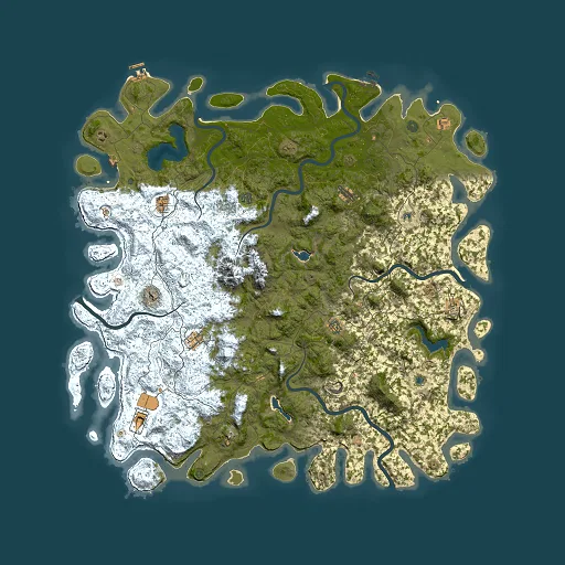 Rust map seed 433943377, 6000x6000m top-down preview