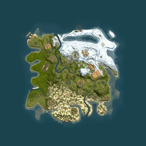 Rust map seed 234323074, 3500x3500m top-down preview