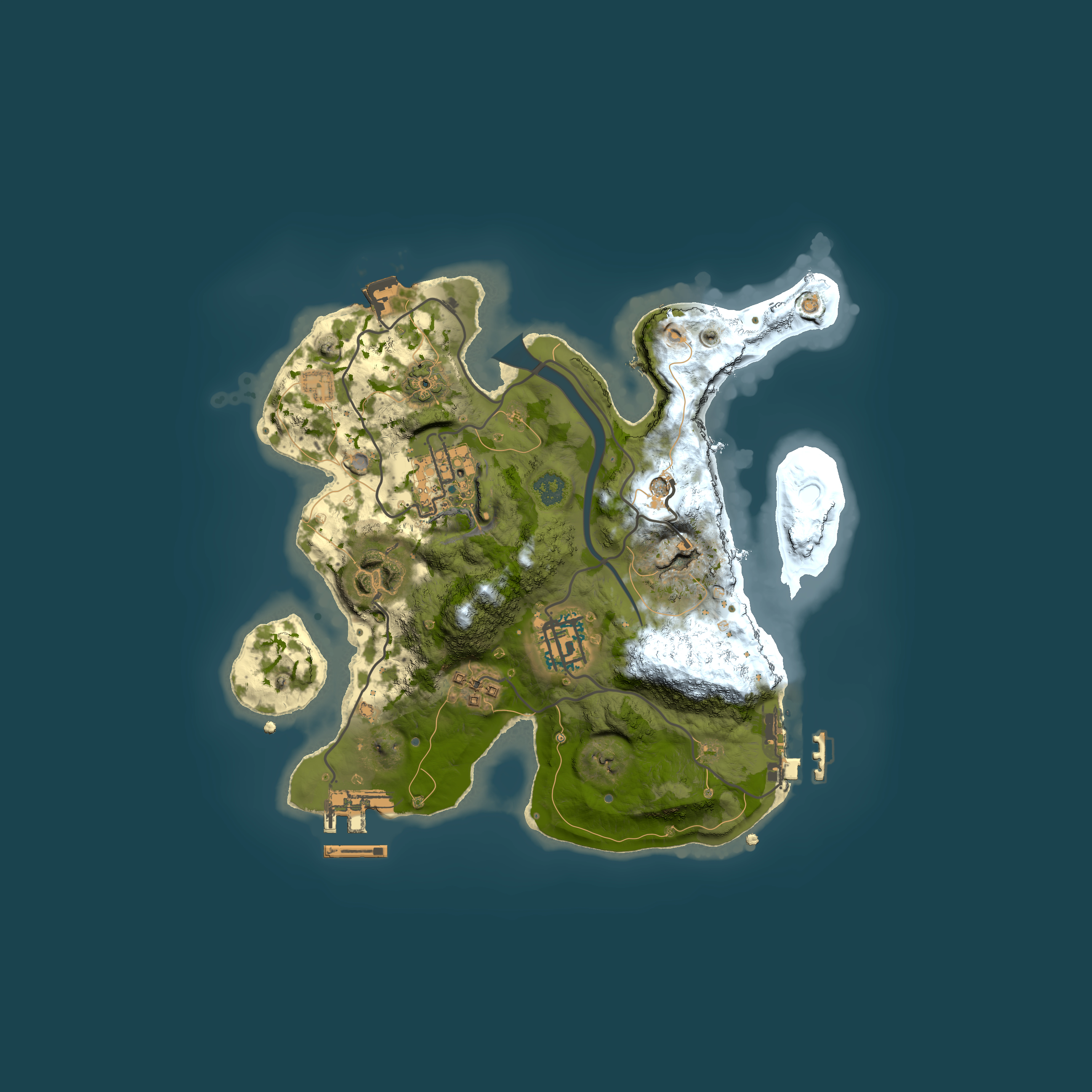 Full top-down render of Rust map seed 88035113, 2500x2500m