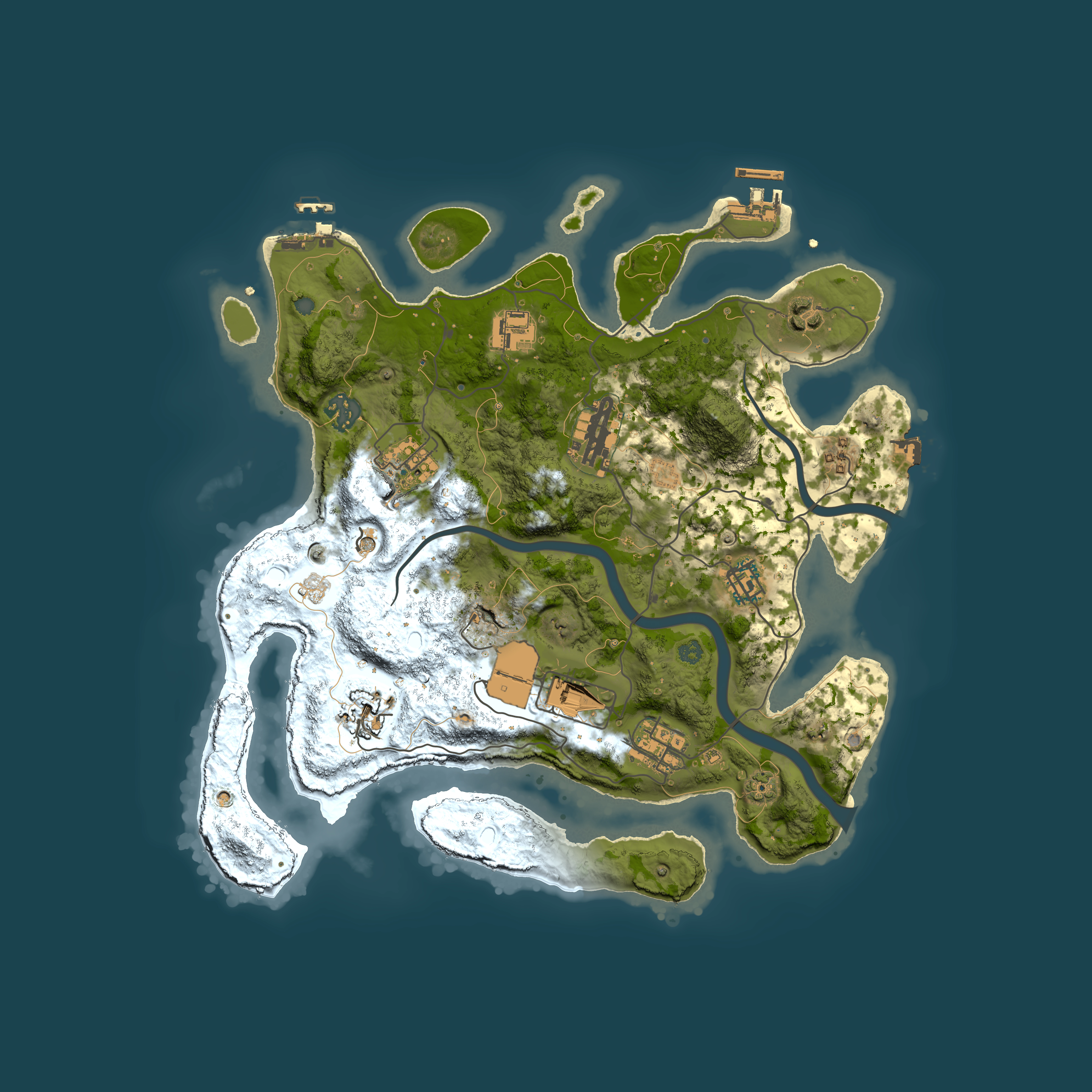Full top-down render of Rust map seed 783360812, 3500x3500m