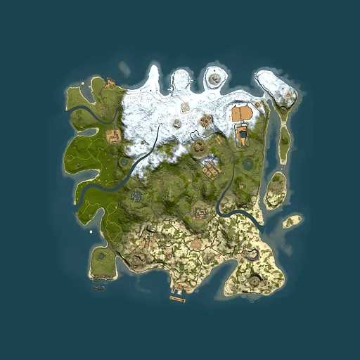 Rust map seed 1025271856, 3500x3500m top-down preview