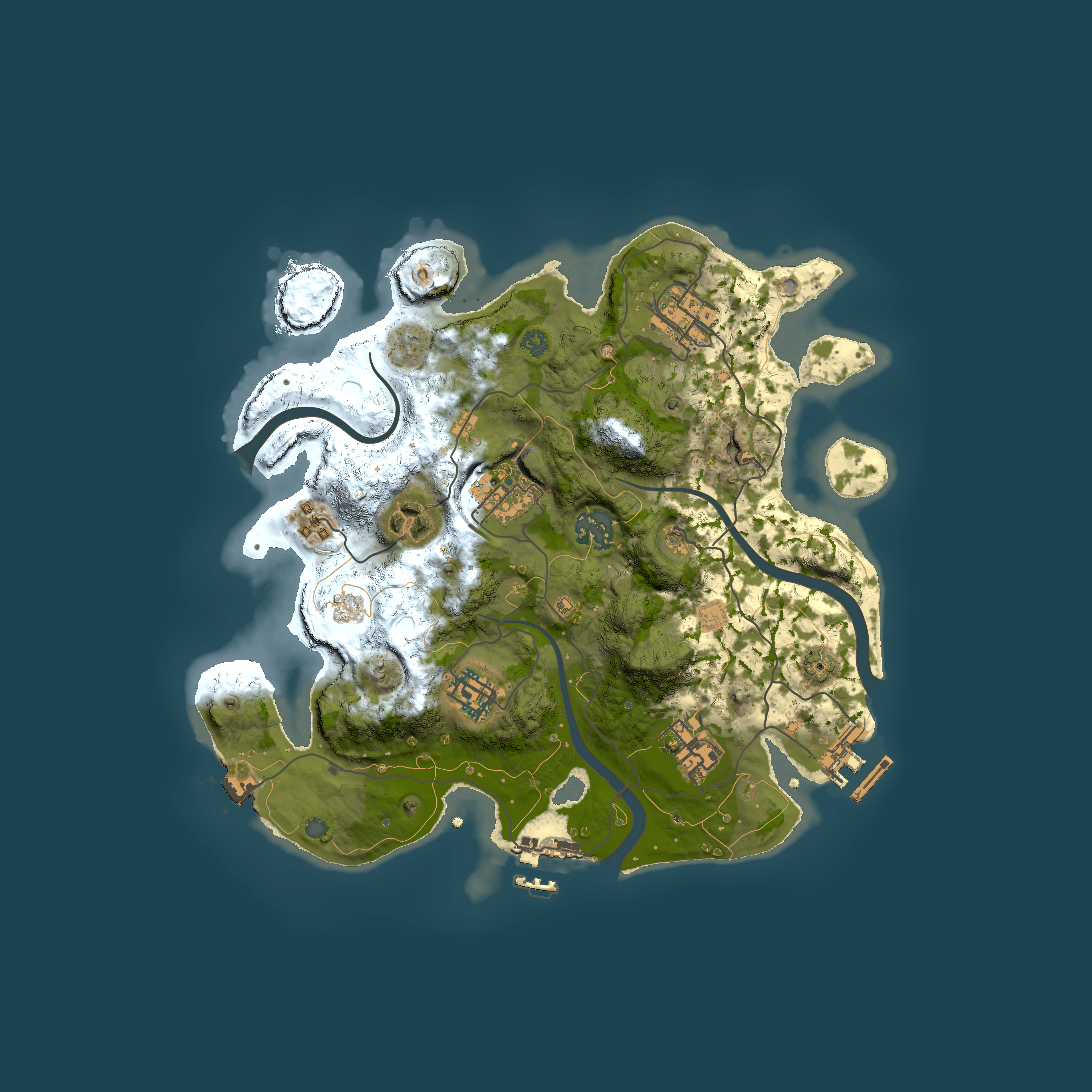 Full top-down render of Rust map seed 815824588, 3000x3000m