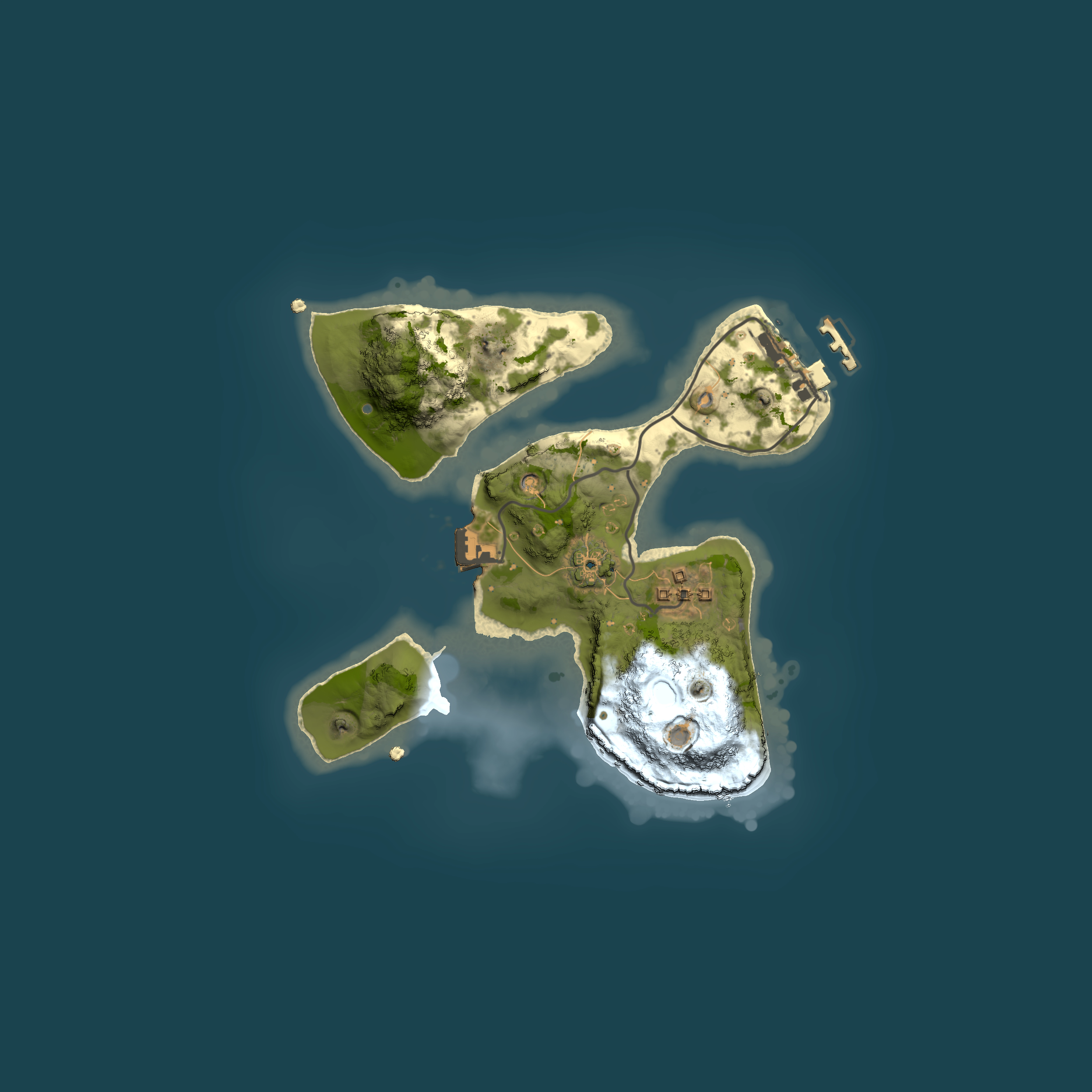 Full top-down render of Rust map seed 2074208340, 2000x2000m